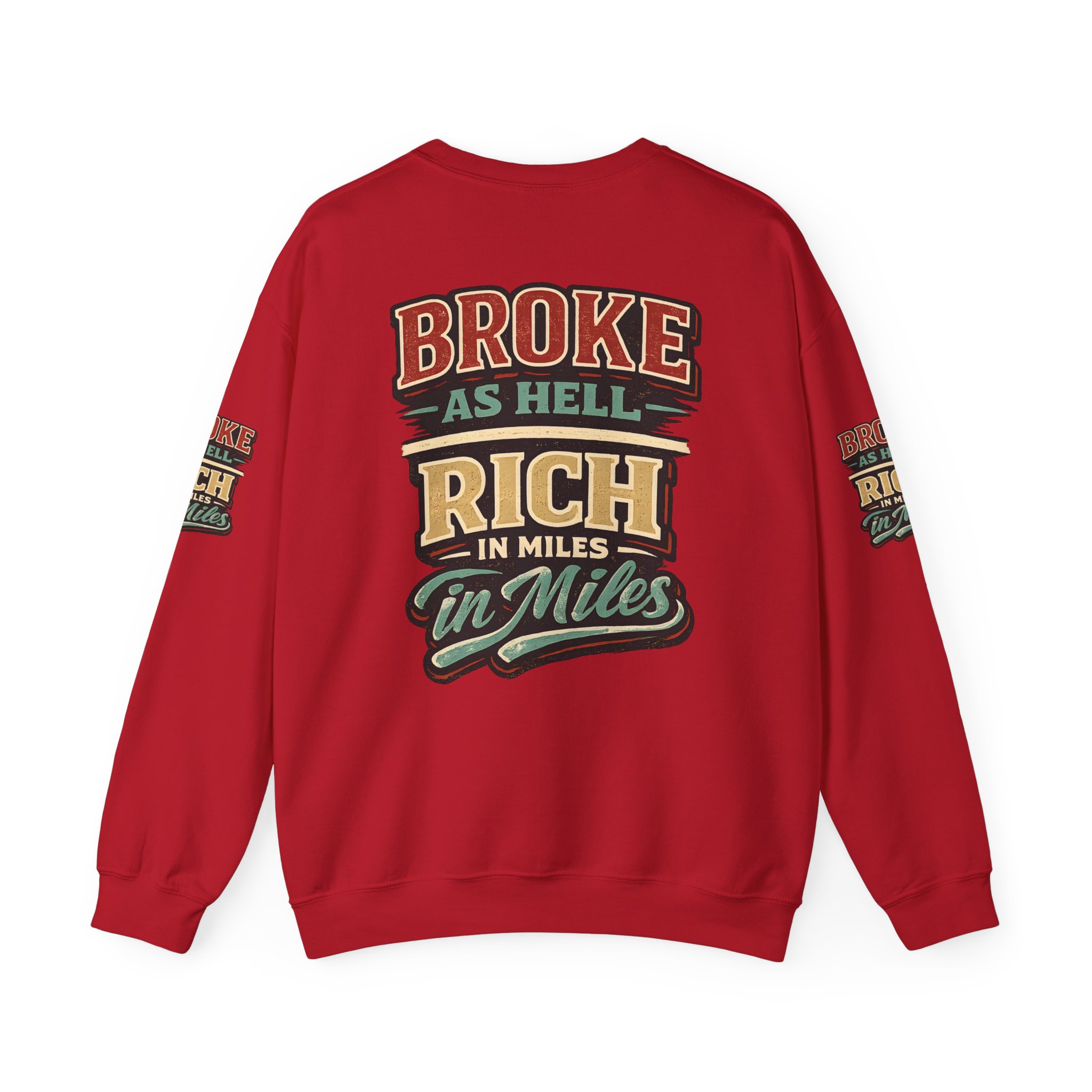 Unisex Heavy Blend™ Crewneck Sweatshirt — "Broke As Hell" Design F**K-Line
