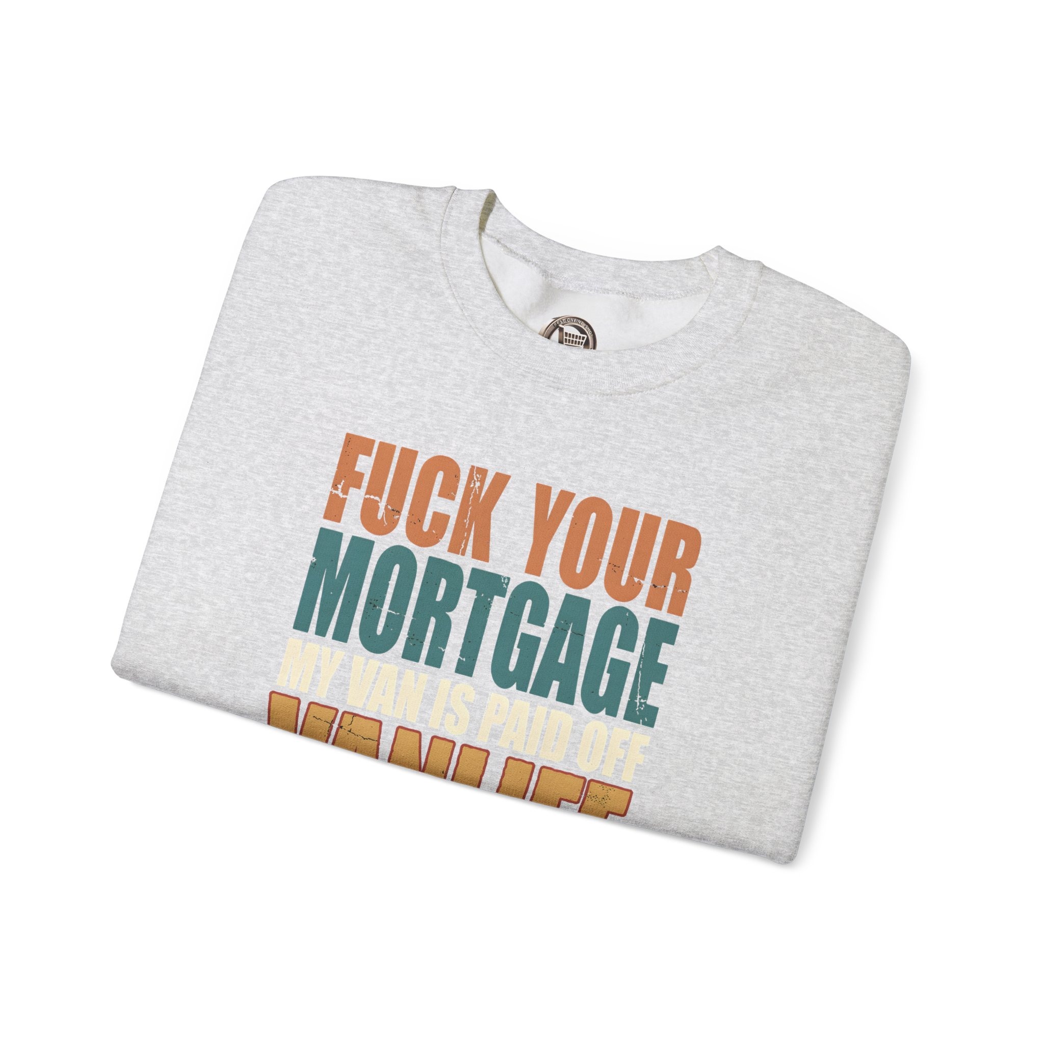 Unisex Heavy Blend™ Crewneck Sweatshirt — "Fuck Your Mortgage" Design F**K-Line