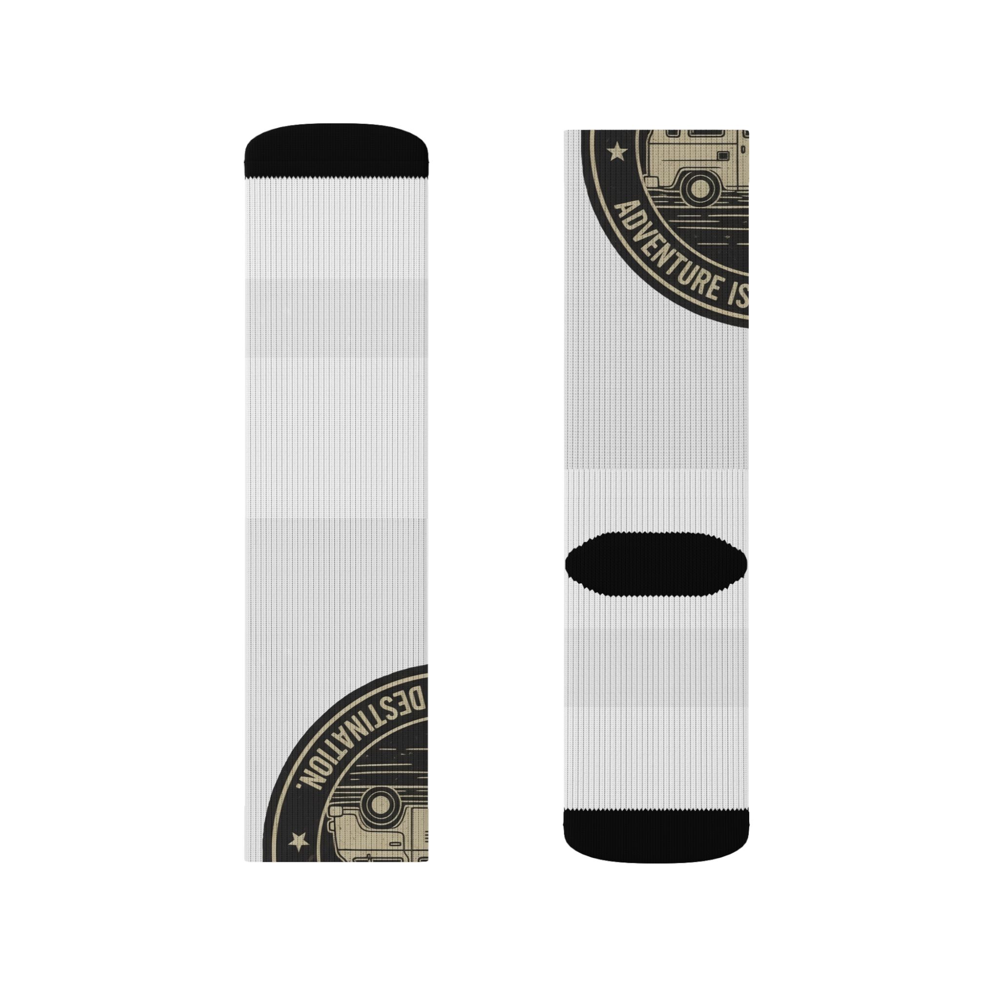 Sublimation Socks — Retro Camper Roadtrip Crew Socks