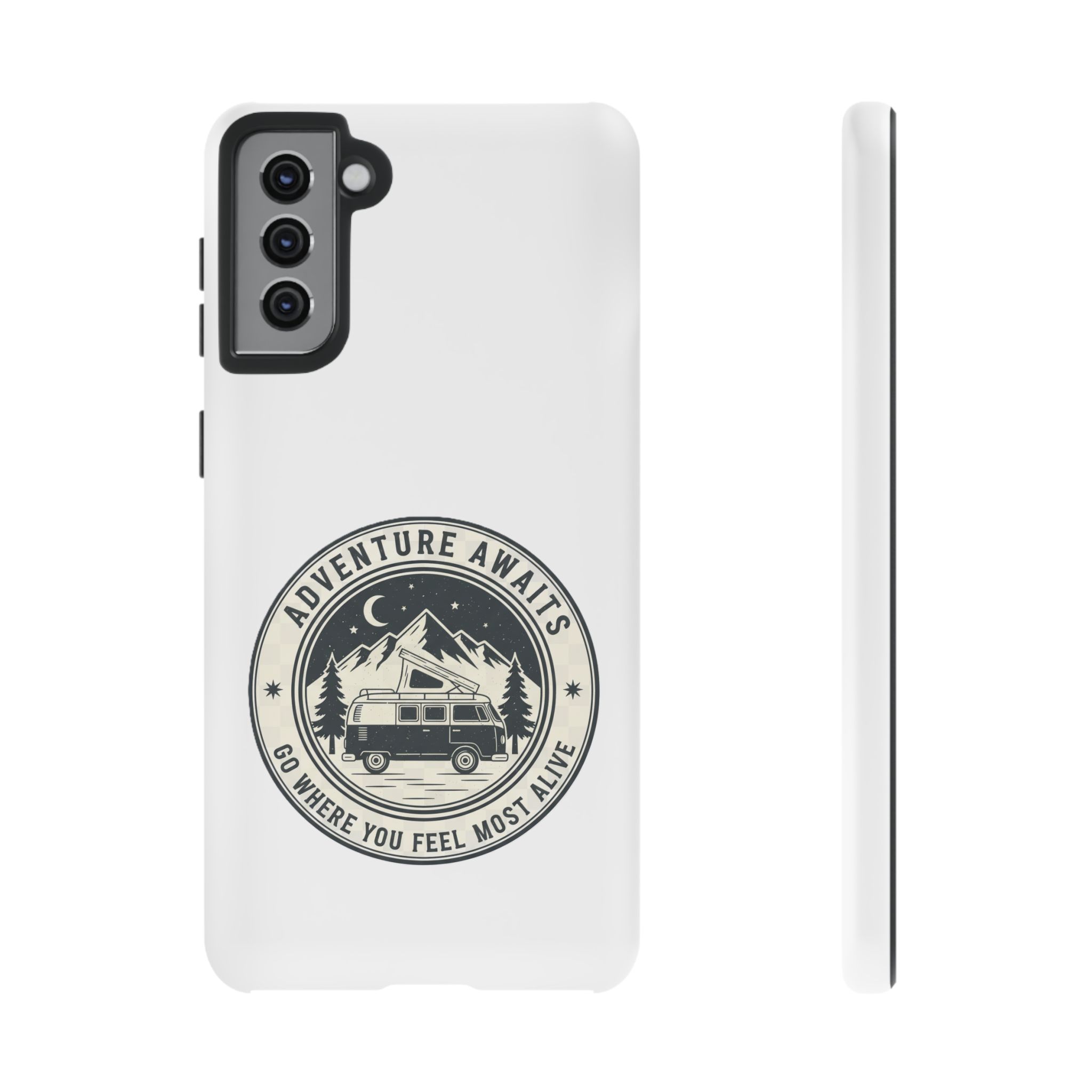 Phone Case — "Adventure Awaits-Go Where You Feel Most Alive" Camper Van Design
