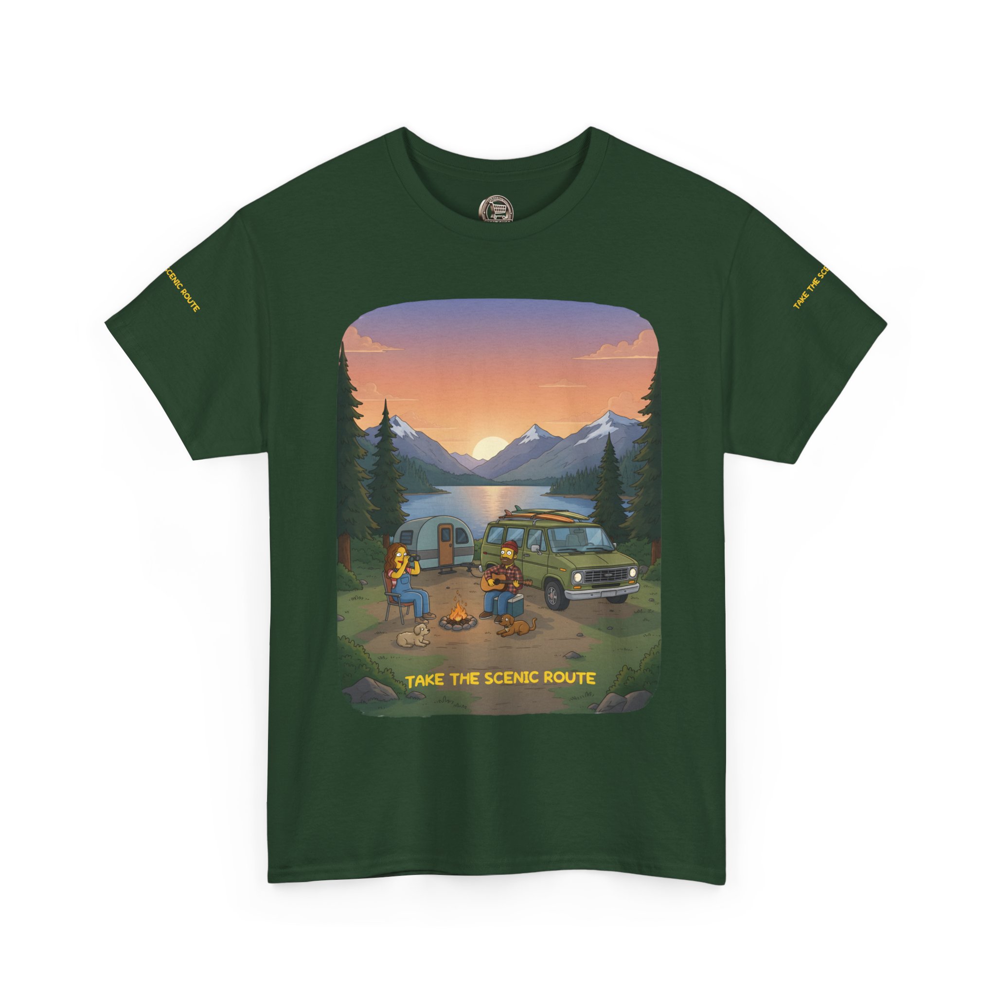Unisex Heavy Cotton Tee — "Take The Scenic Route" Design Sitcom-Line