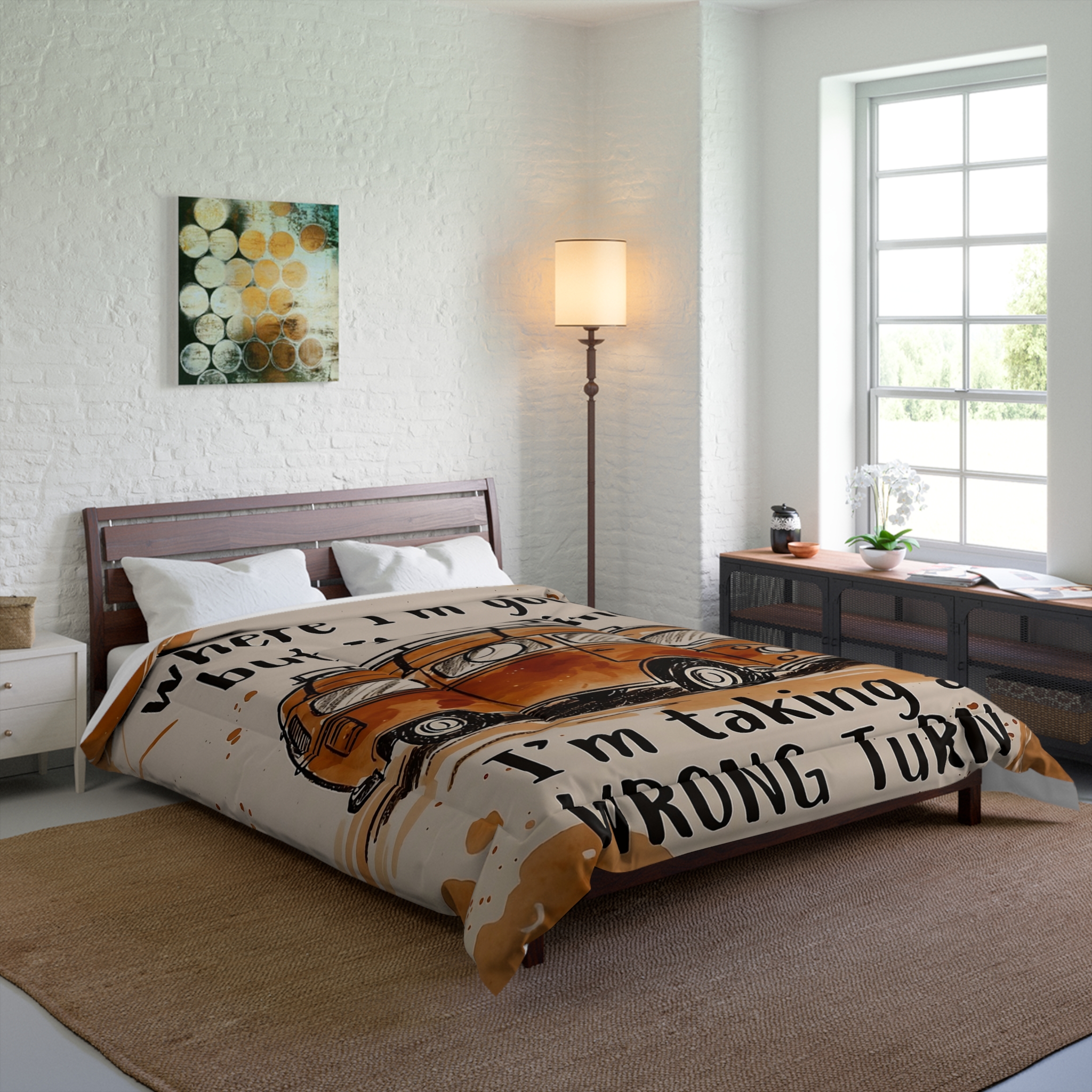 Comforter - 'I Don't Know Where I'm Going but I'm Going. I'm Taking a Wrong Turn' Cozy Camper Duvet