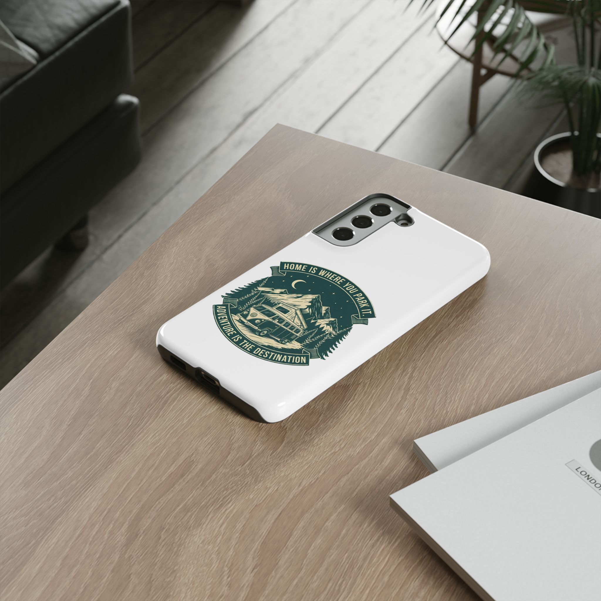 Phone Case — "Home Is Where You Park It-Adventure is the destination" Camper Van Design