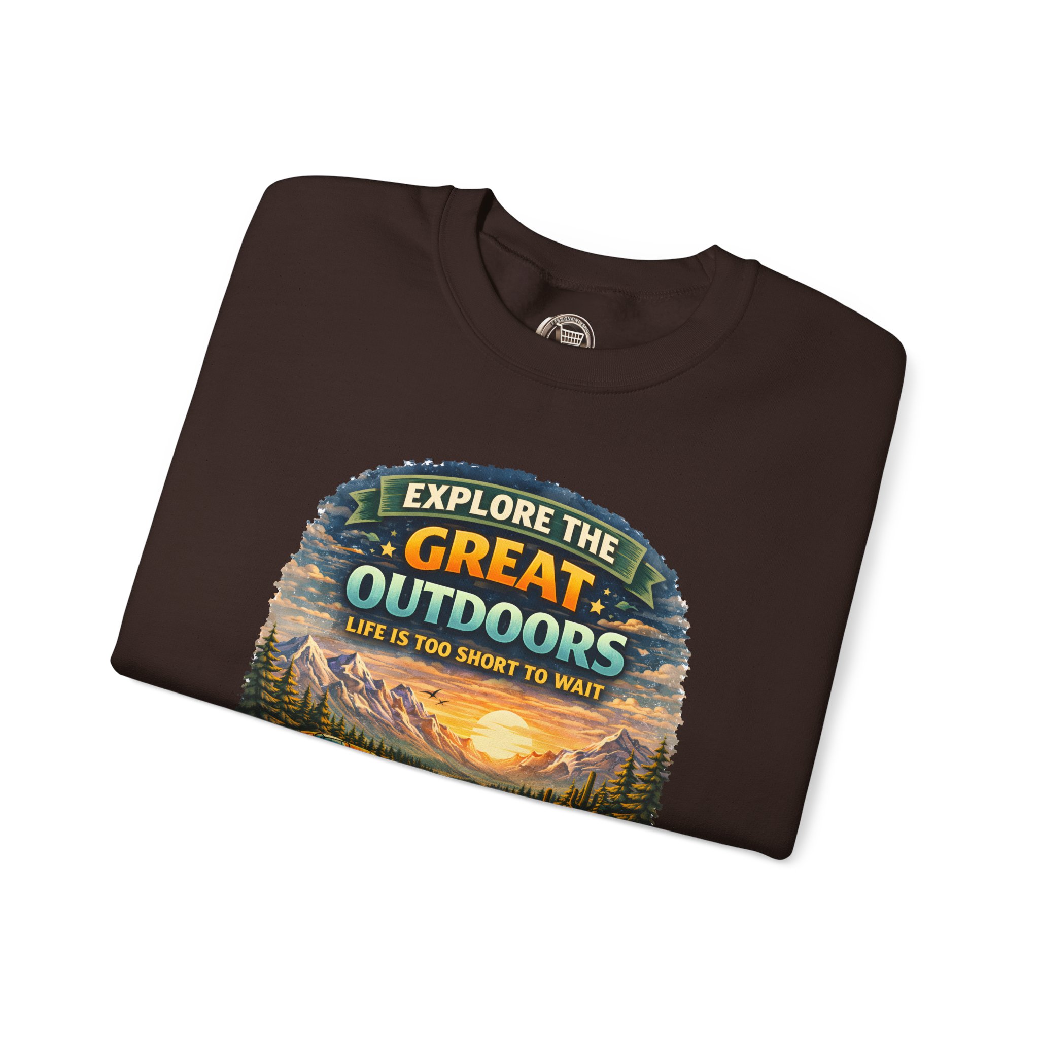 Unisex Heavy Blend™ Crewneck Sweatshirt — "Explore The Great Outdoors" Design Scenic-Line