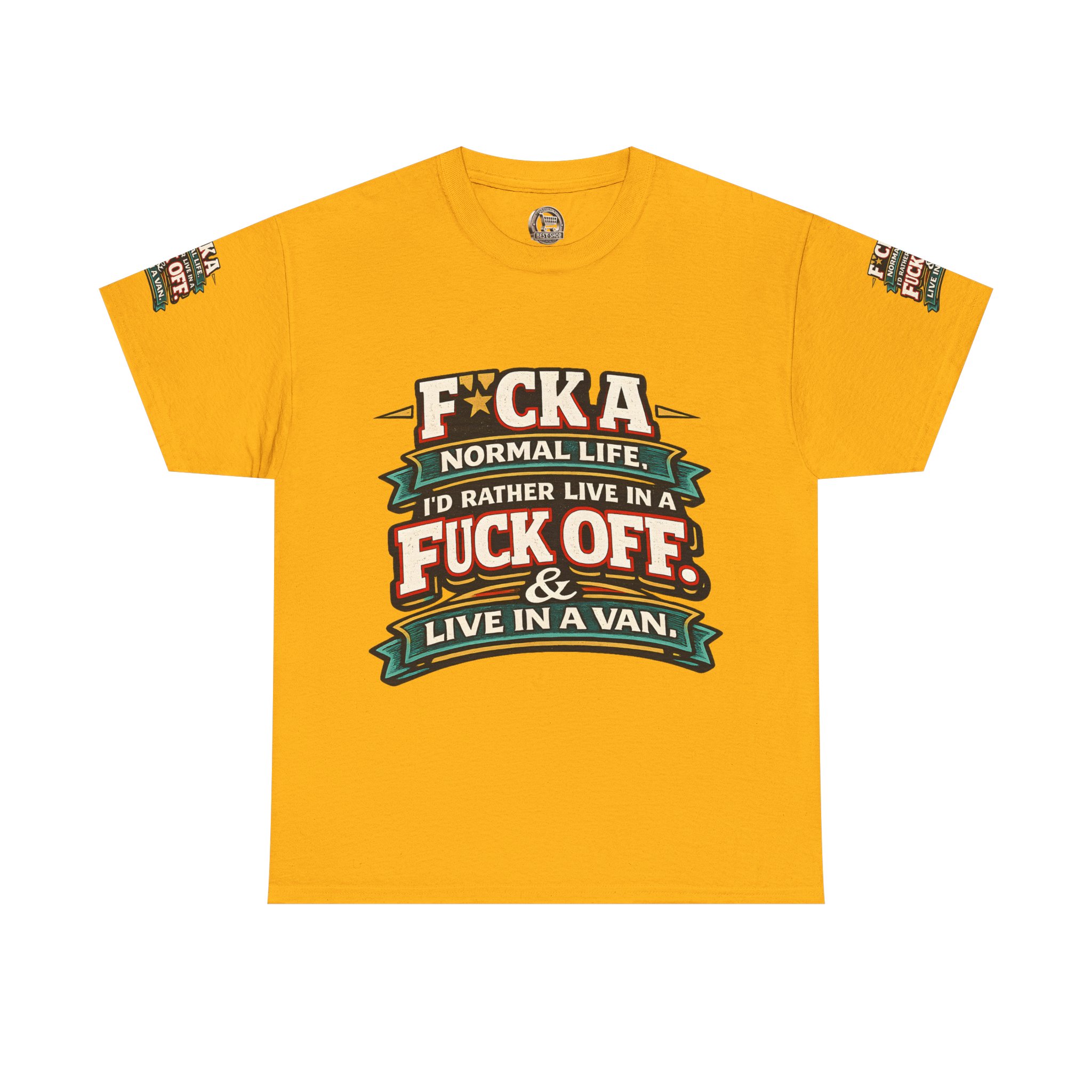 Unisex Heavy Cotton Tee — "Fuck A Normal Life" Design F**K-Line