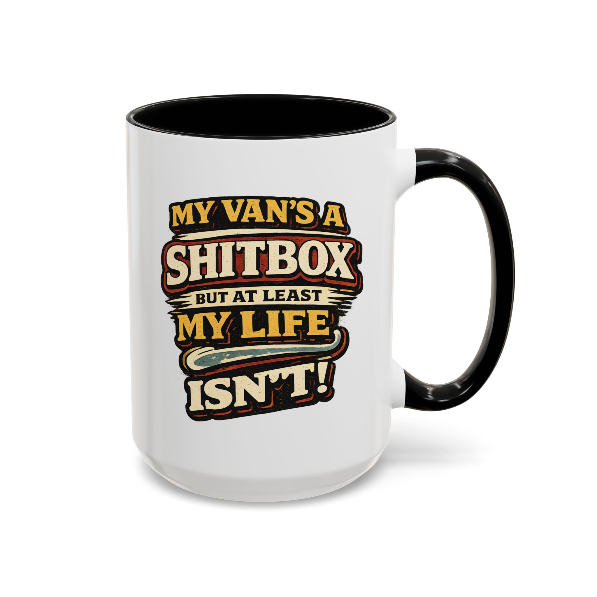 Accent Coffee Mug (11, 15oz) — "My Van`s A Shitbox" Design F**K-Line