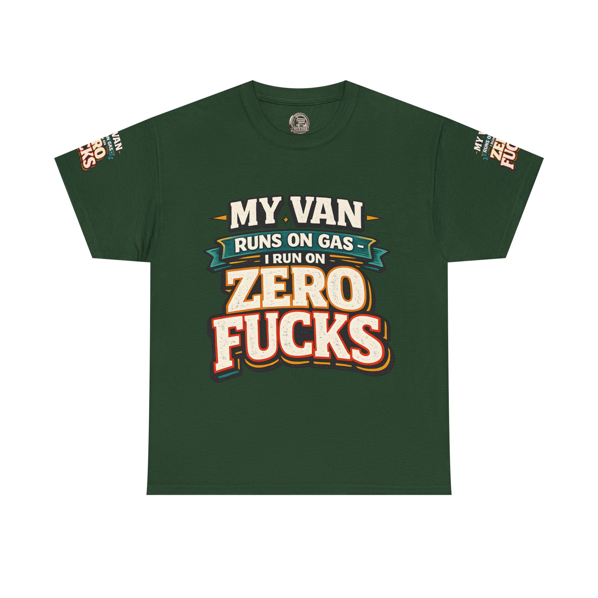 Unisex Heavy Cotton Tee — "My Van Runs On Gas" Design F**K-Line