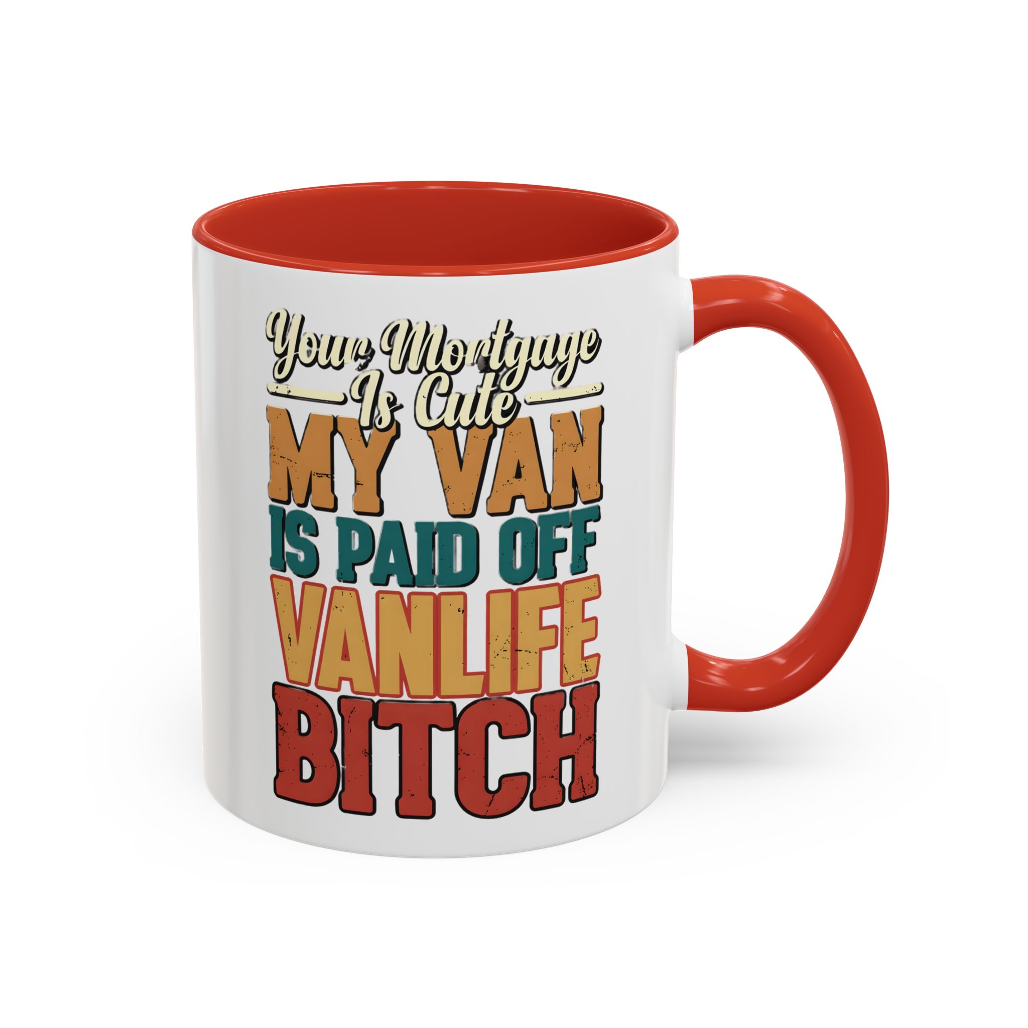 Accent Coffee Mug (11, 15oz) — "Your Mortgage Is Cute" Design F**K-Line