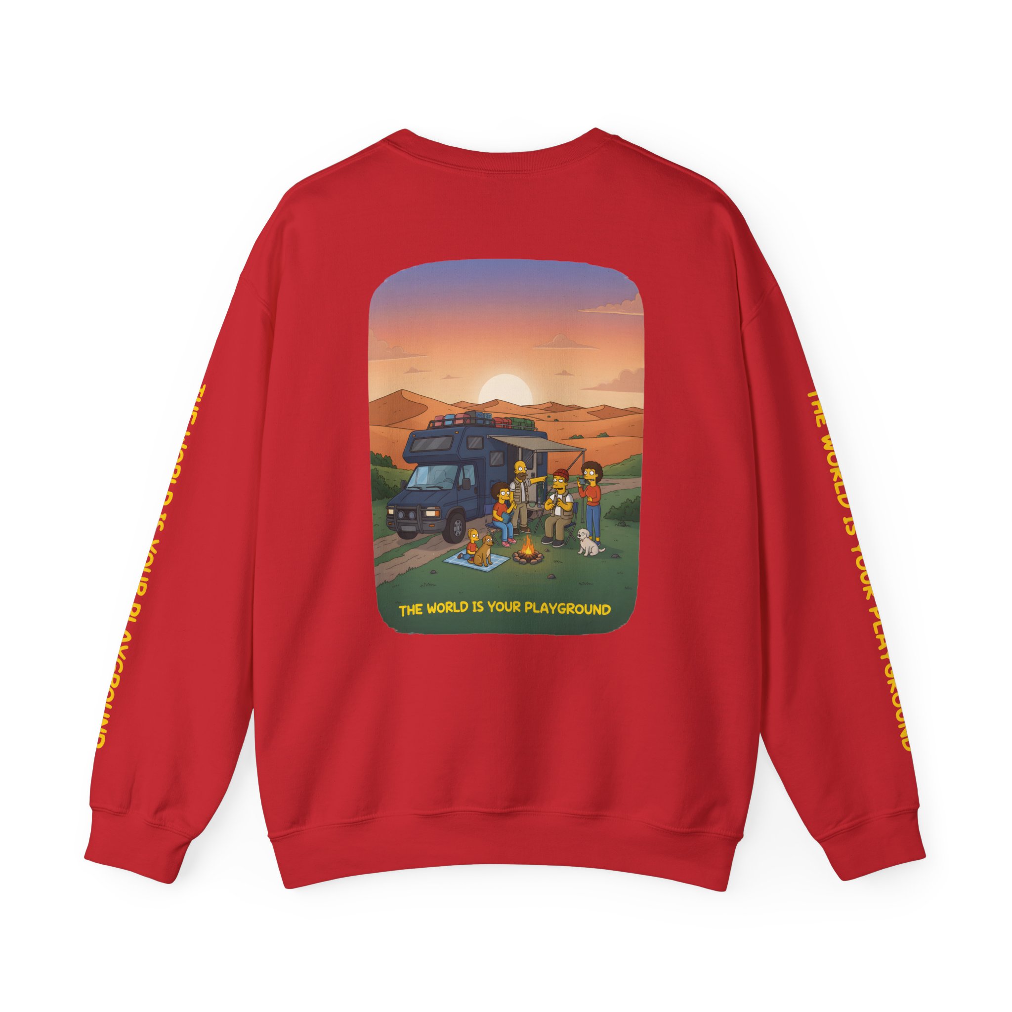 Unisex Heavy Blend™ Crewneck Sweatshirt — "The World Is Your playground" Design Sitcom-Line