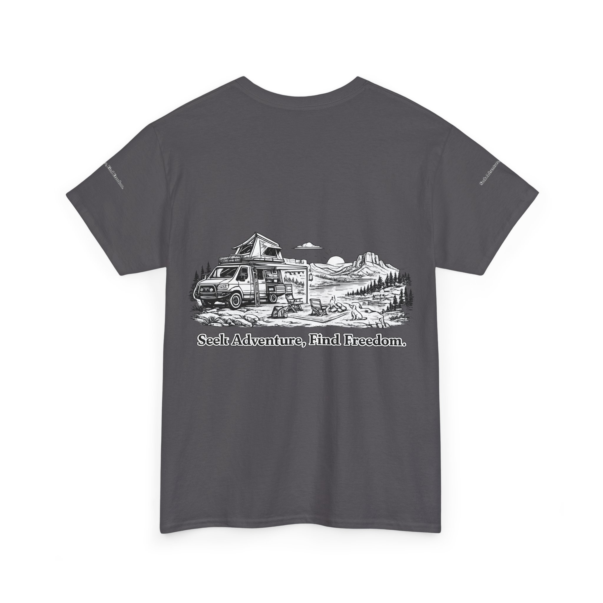 8095358043637781792_2048.jpeg Unisex Heavy Cotton Tee — "Seek Adventure, Find Freedom" Design Minimal-Line