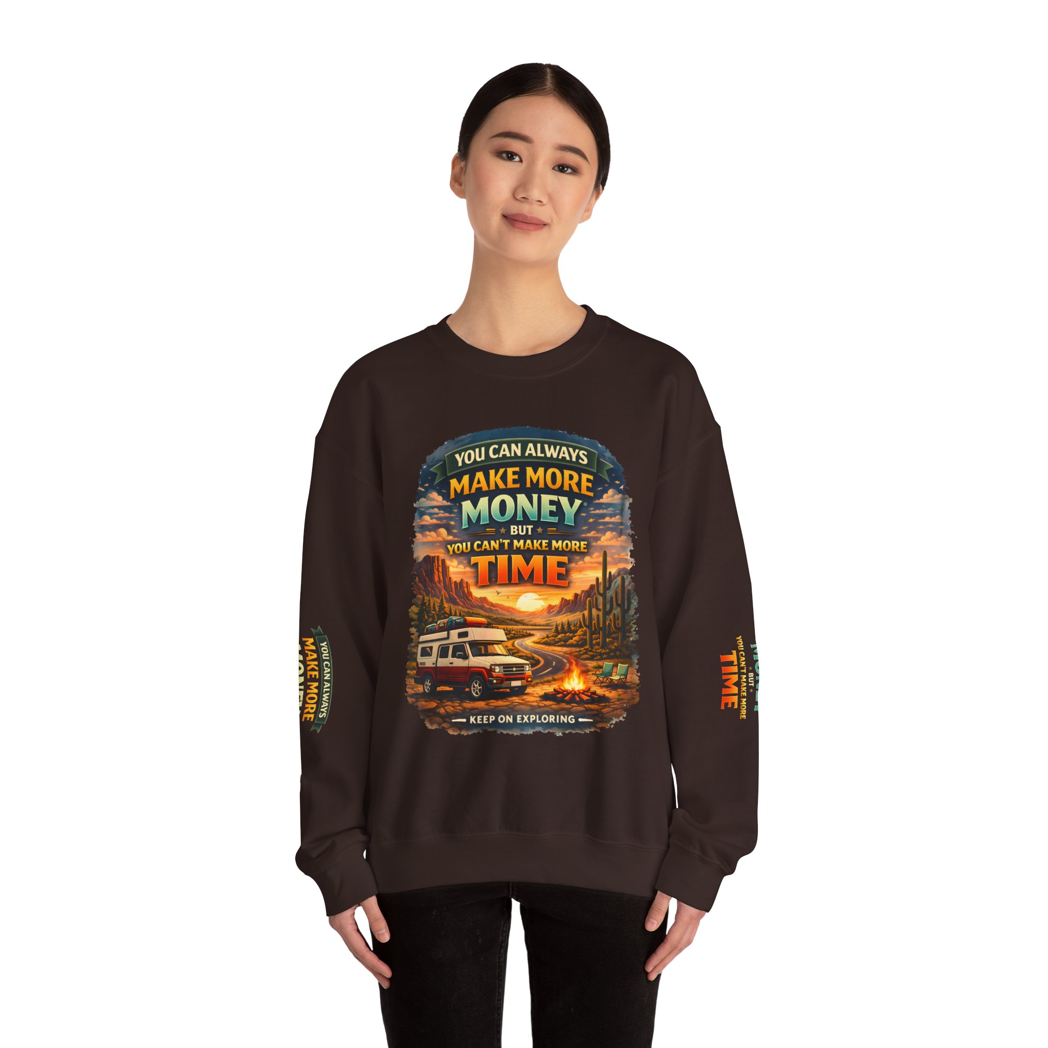 Unisex Heavy Blend™ Crewneck Sweatshirt — "You Can Always Make More Money" Design Scenic-Line