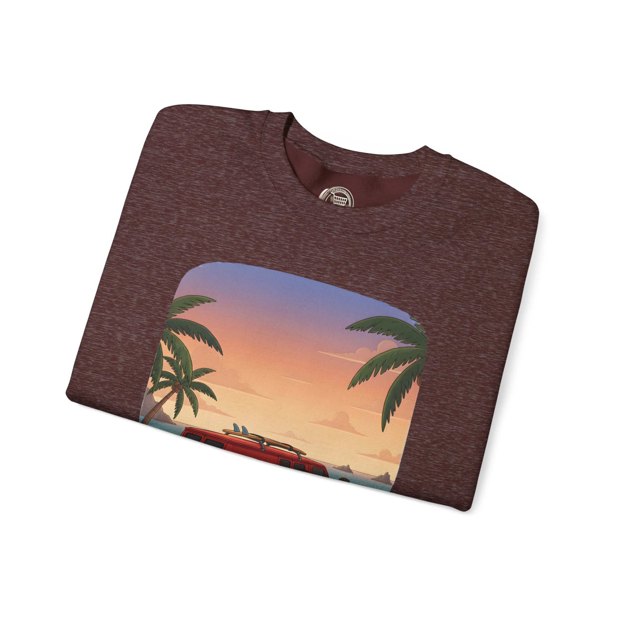 Unisex Heavy Blend™ Crewneck Sweatshirt — "Ocean Air Salty Hair Van Life" Design Sitcom-Line