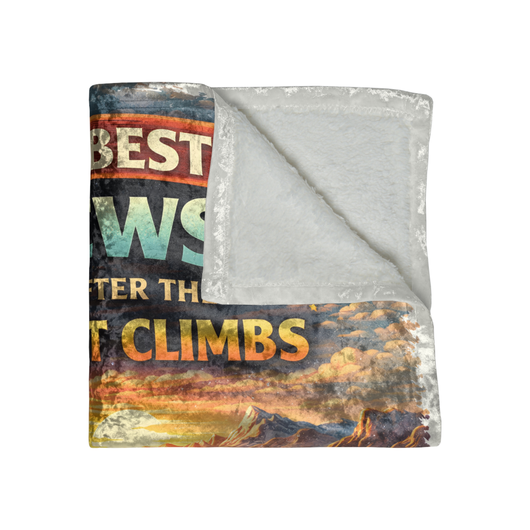 Crushed Velvet Blanket —"The Best Views" Design Scenic-Line (Campervan)