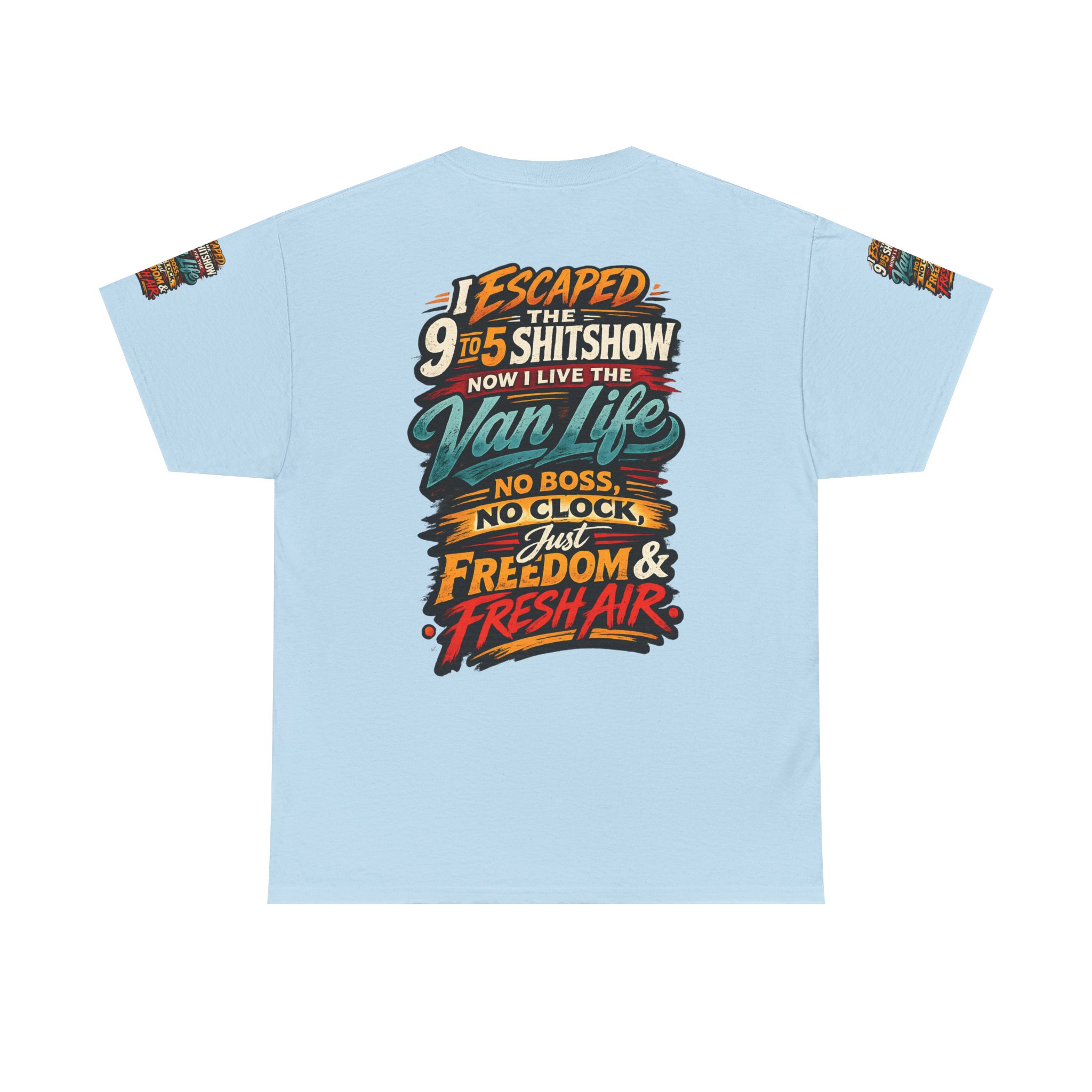 Unisex Heavy Cotton Tee — "I Escaped The 9 To 5" Design F**K-Line