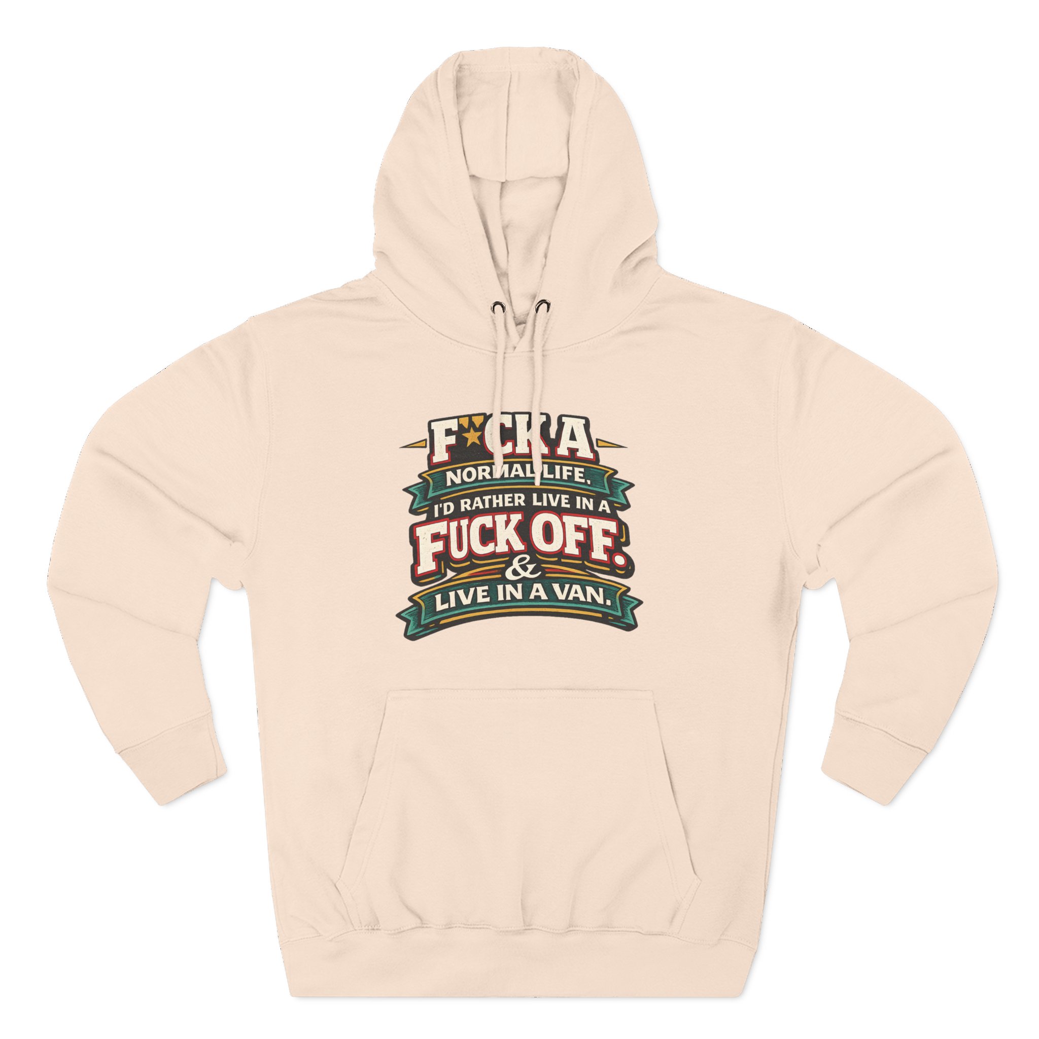 812582539731062312_2048.jpeg Three-Panel Fleece Hoodie - "Fuck A Normal Life" Design F**K-Line