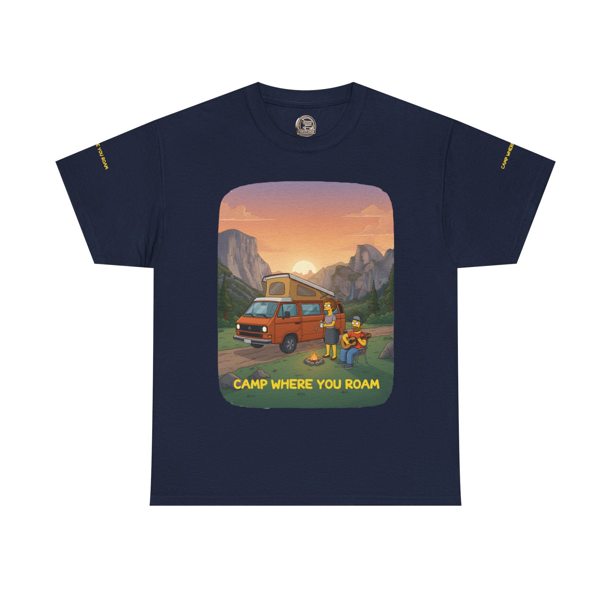 Unisex Heavy Cotton Tee — "Camp Where You Roam" Design Sitcom-Line
