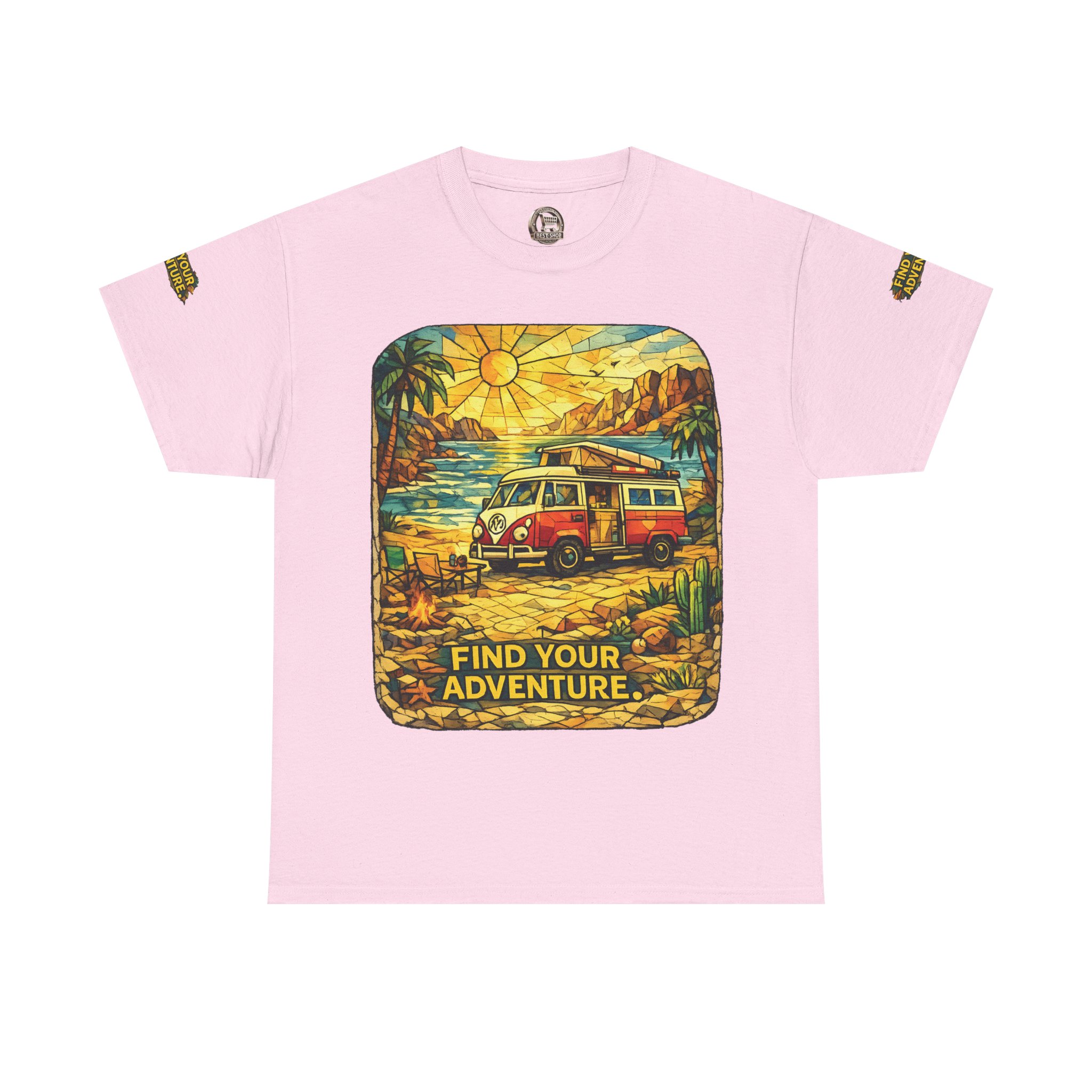 Unisex Heavy Cotton Tee — "Find Your Adventure" Design Cubic-Line
