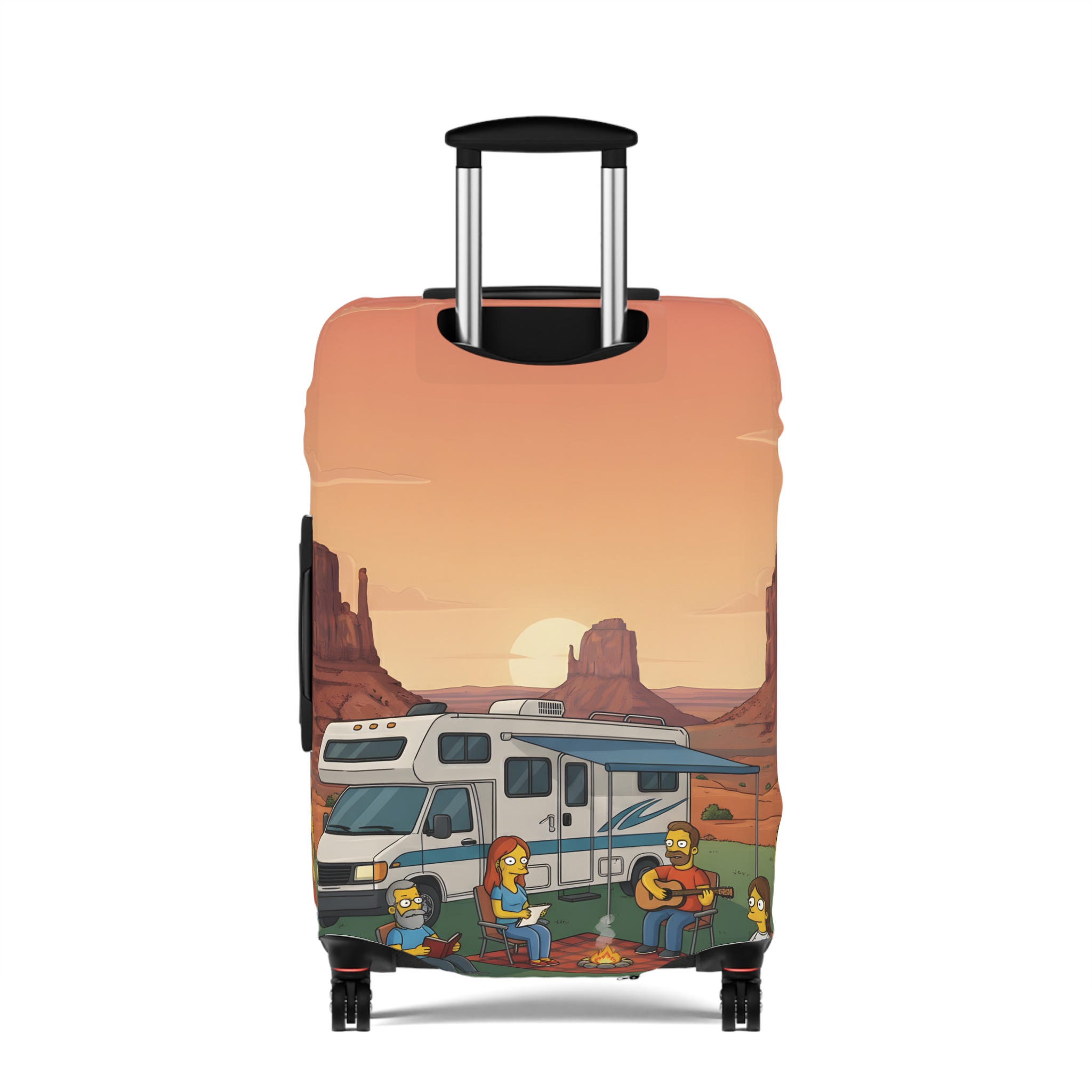 Luggage Cover — Adventure Camper Sketch Travel Suitcase(Design Sitcom-Line)