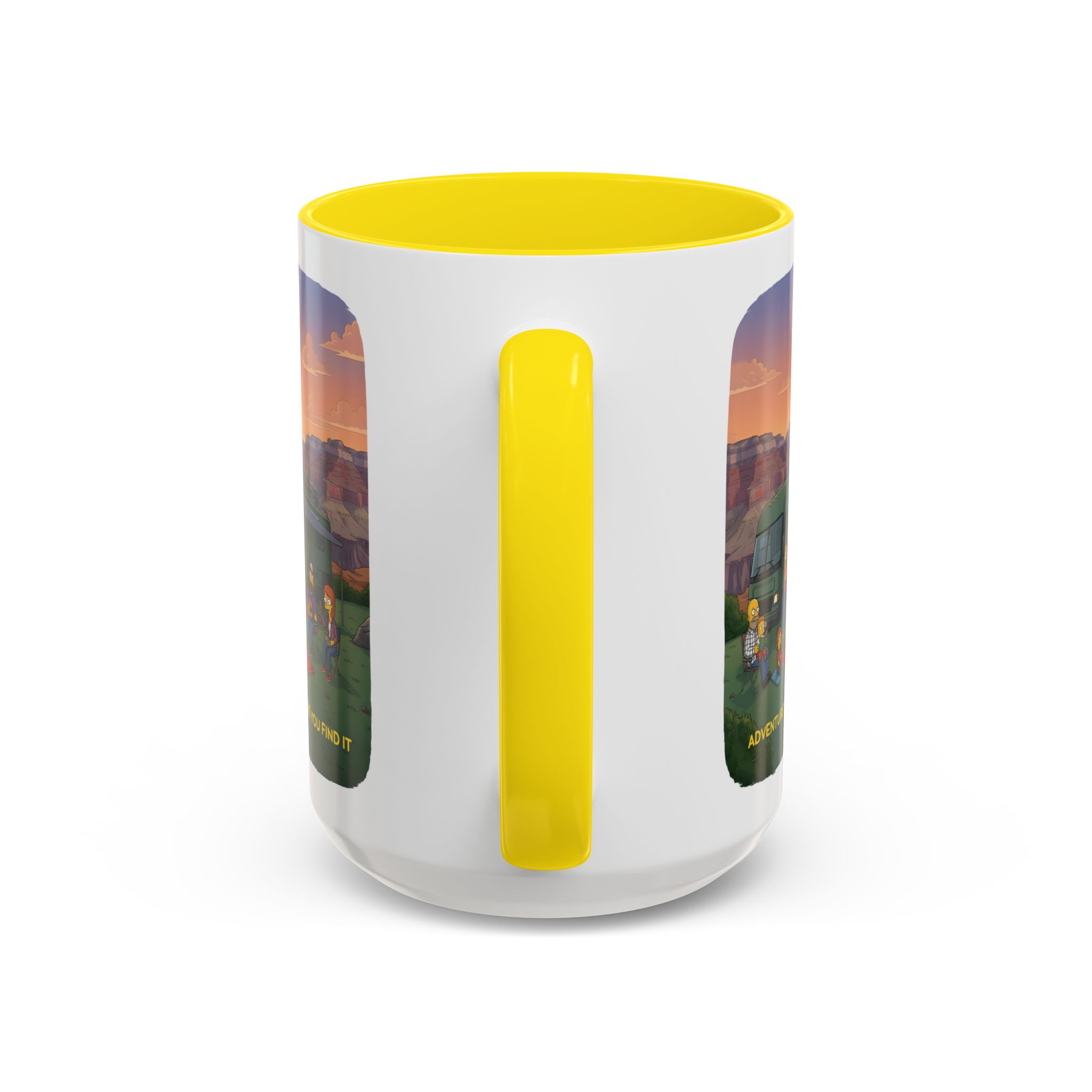 Accent Coffee Mug (11, 15oz) — "Adventure Is Where You Find It" Design Sitcom-Line