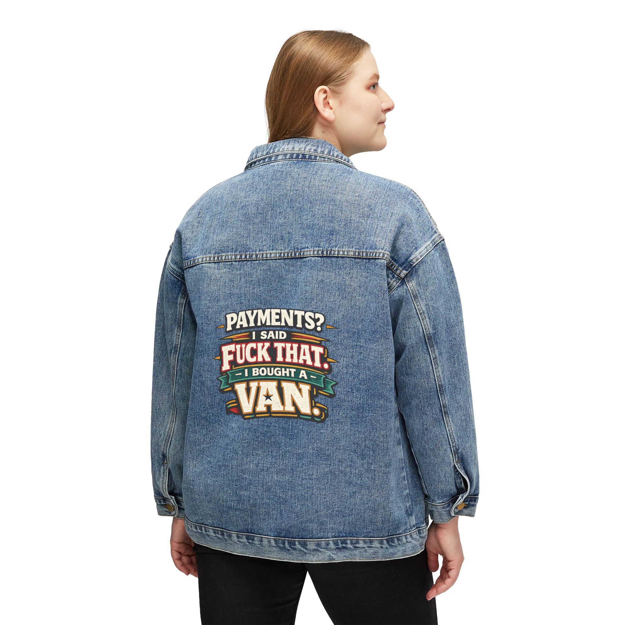 Women's Denim Jacket — "Payments?I Said" Design F**K-Line