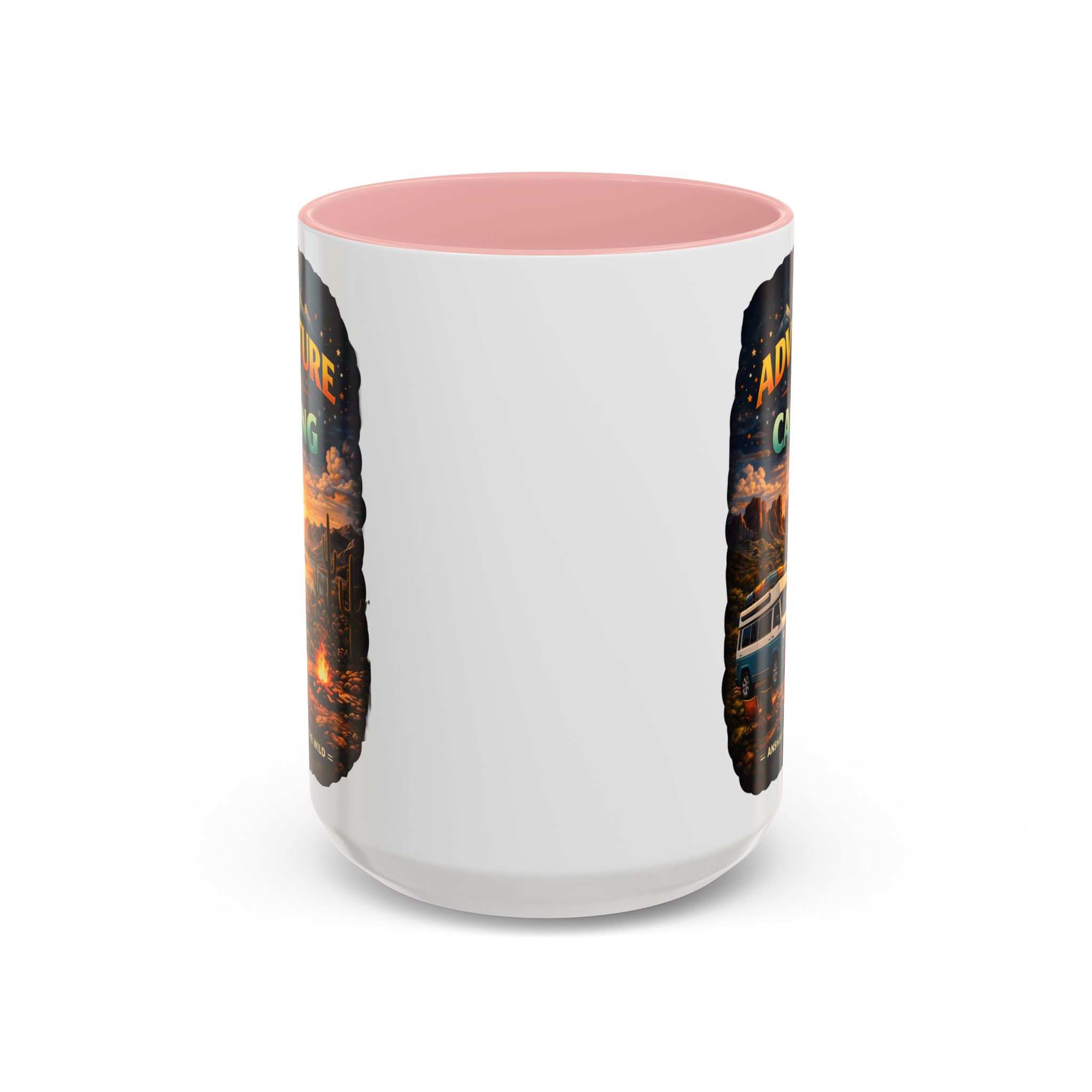 Accent Coffee Mug (11, 15oz) — "Adventure Is Calling" Design Scenic-Line