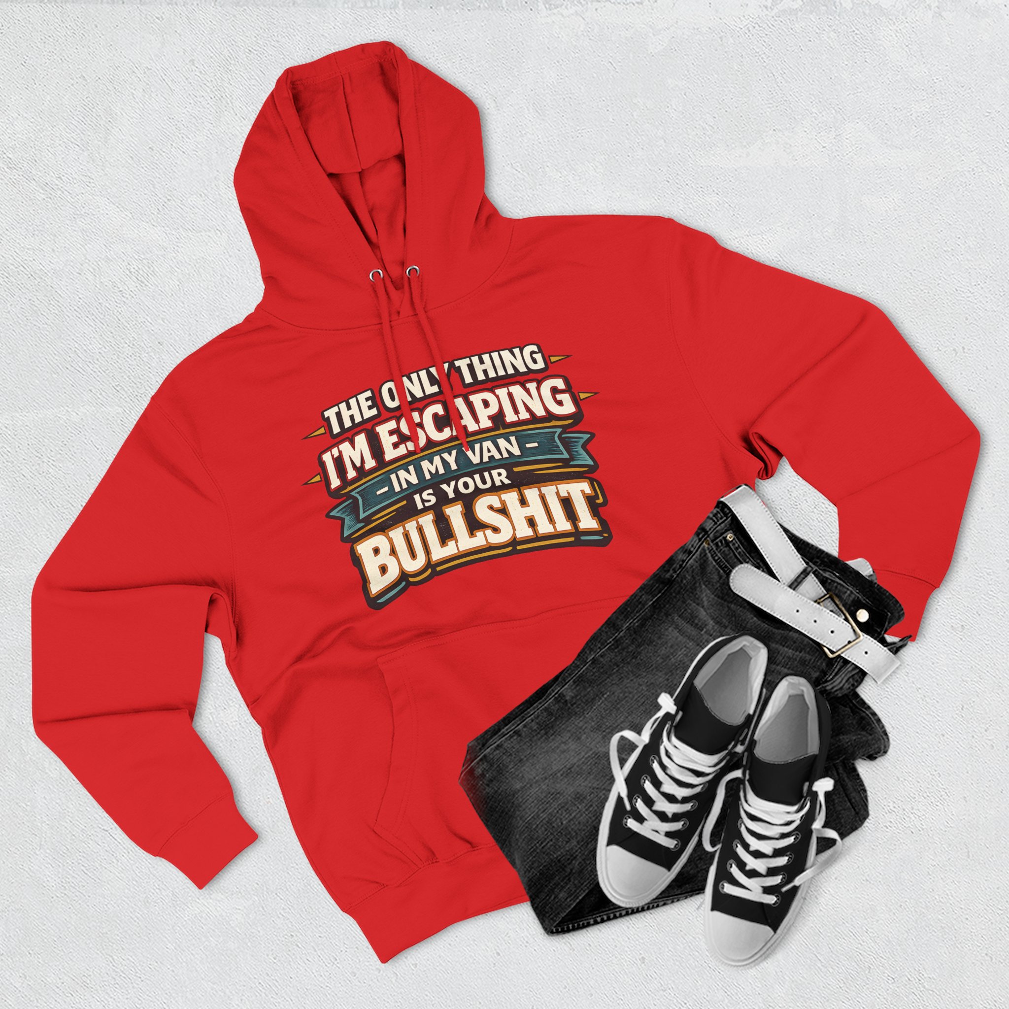 8153269398173083935_2048.jpeg Three-Panel Fleece Hoodie - "The Only Thing I´m Escaping" Design F**K-Line