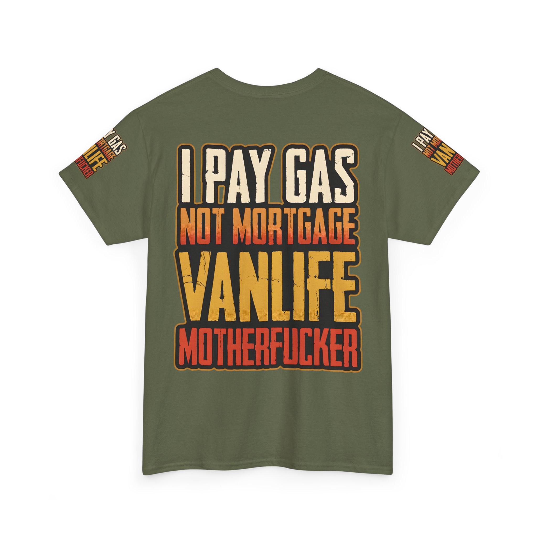 Unisex Heavy Cotton Tee — "I Pay Gas Not Mortgage" Design F**K-Line