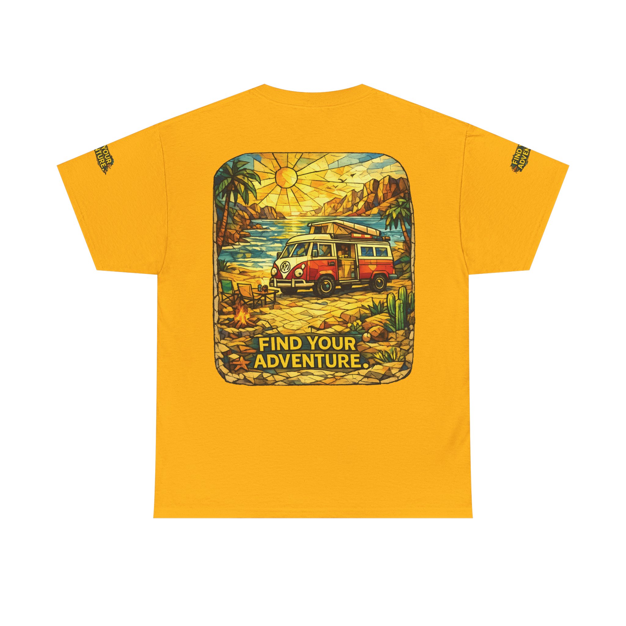Unisex Heavy Cotton Tee — "Find Your Adventure" Design Cubic-Line