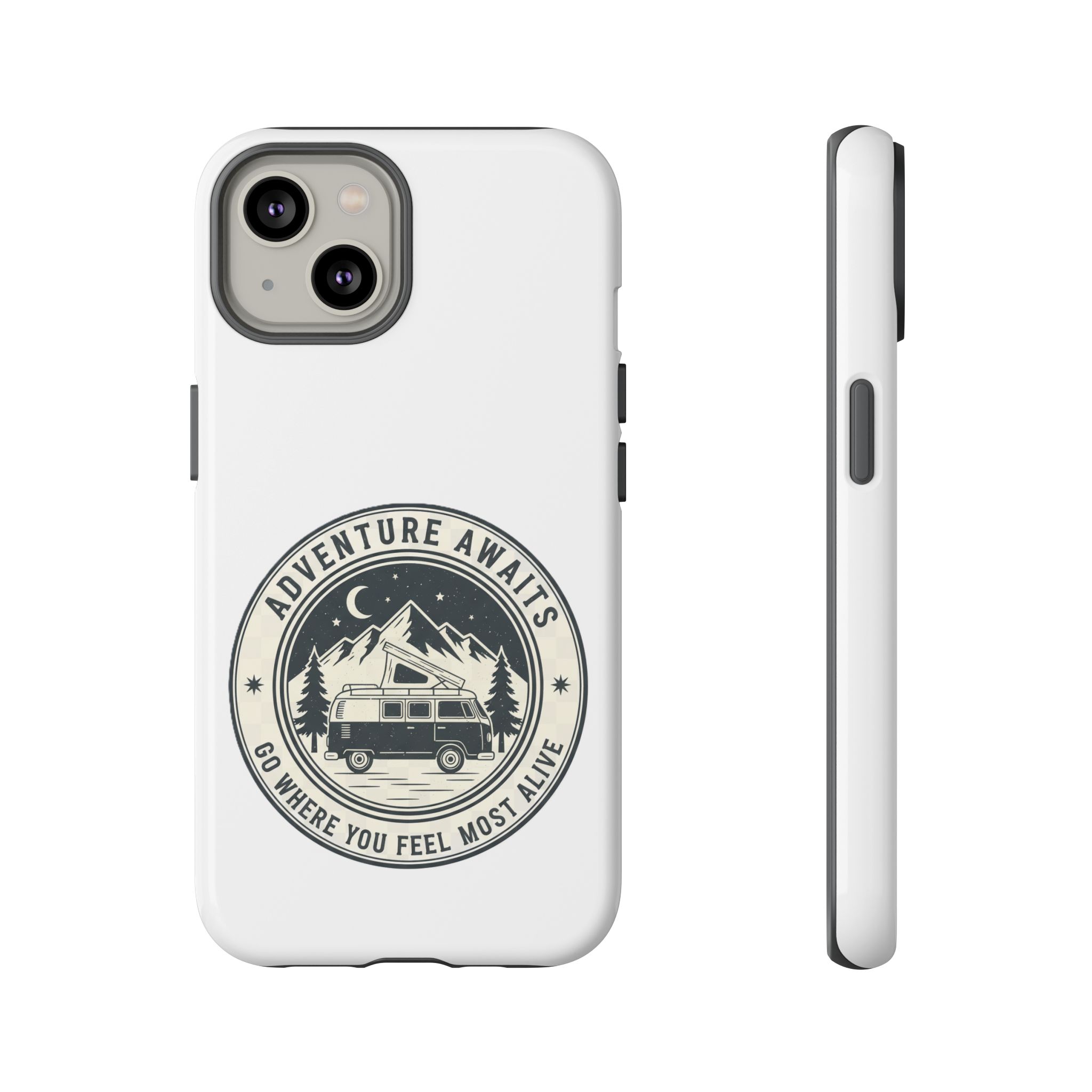 Phone Case — "Adventure Awaits-Go Where You Feel Most Alive" Camper Van Design