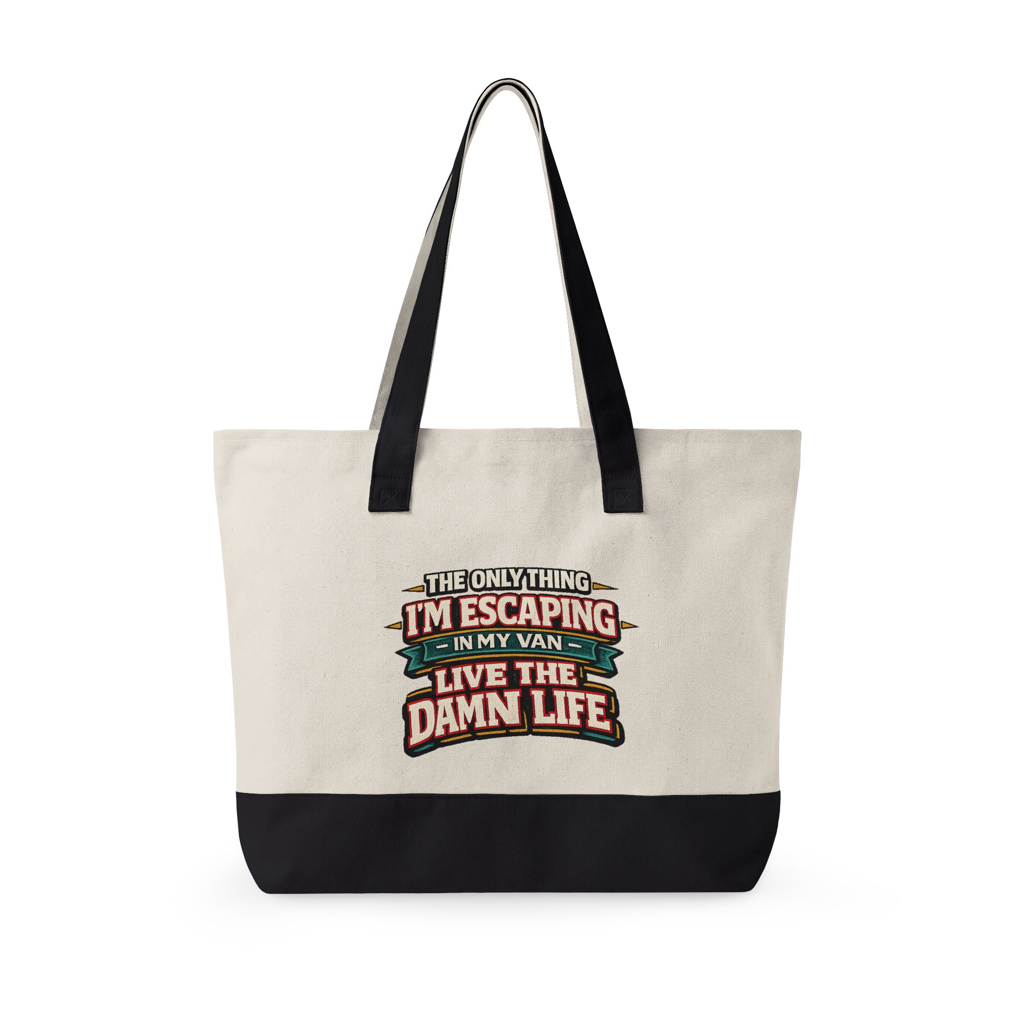 Zippered Canvas Tote — "The Only Thing Im Escaping" (Design F**K-Line)