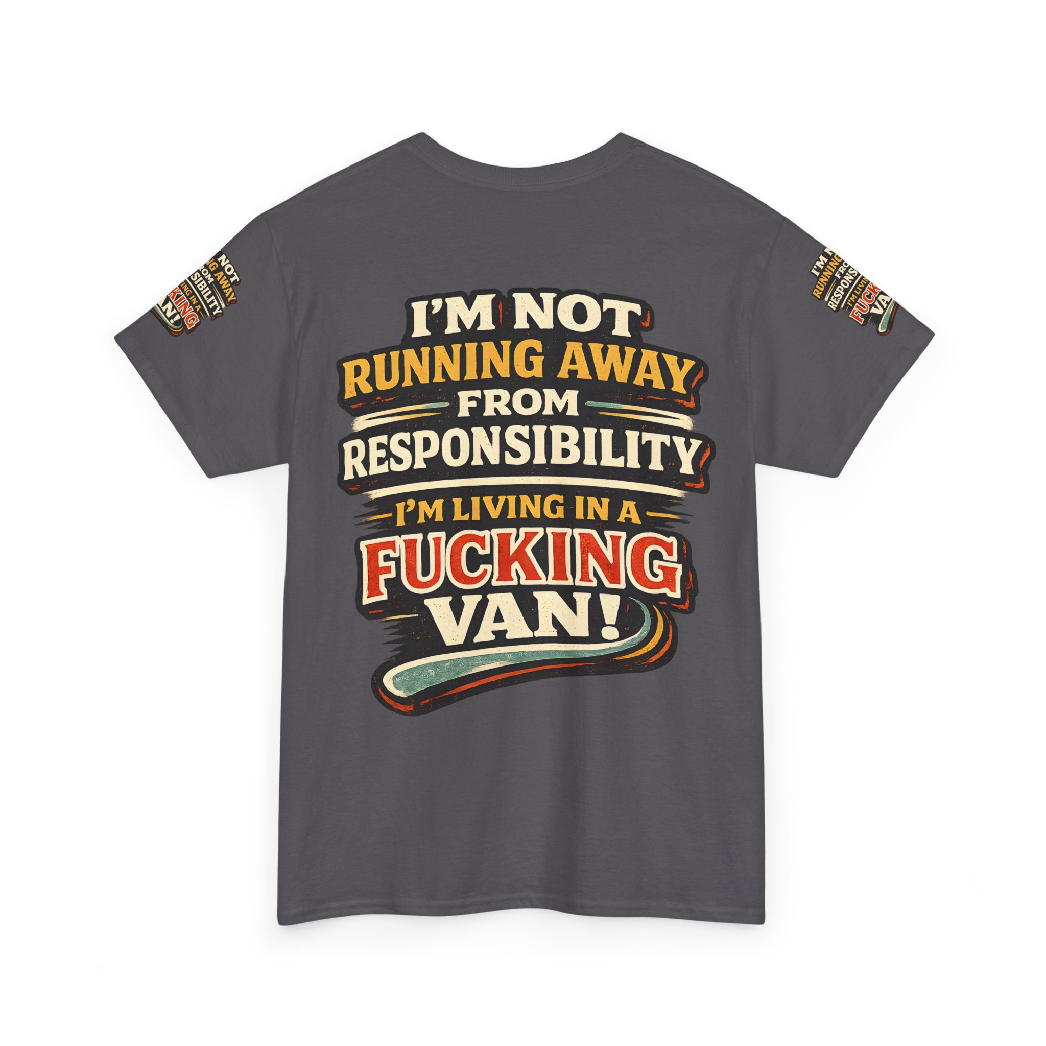 Unisex Heavy Cotton Tee — "I`m Not running Away" Design F**K-Line
