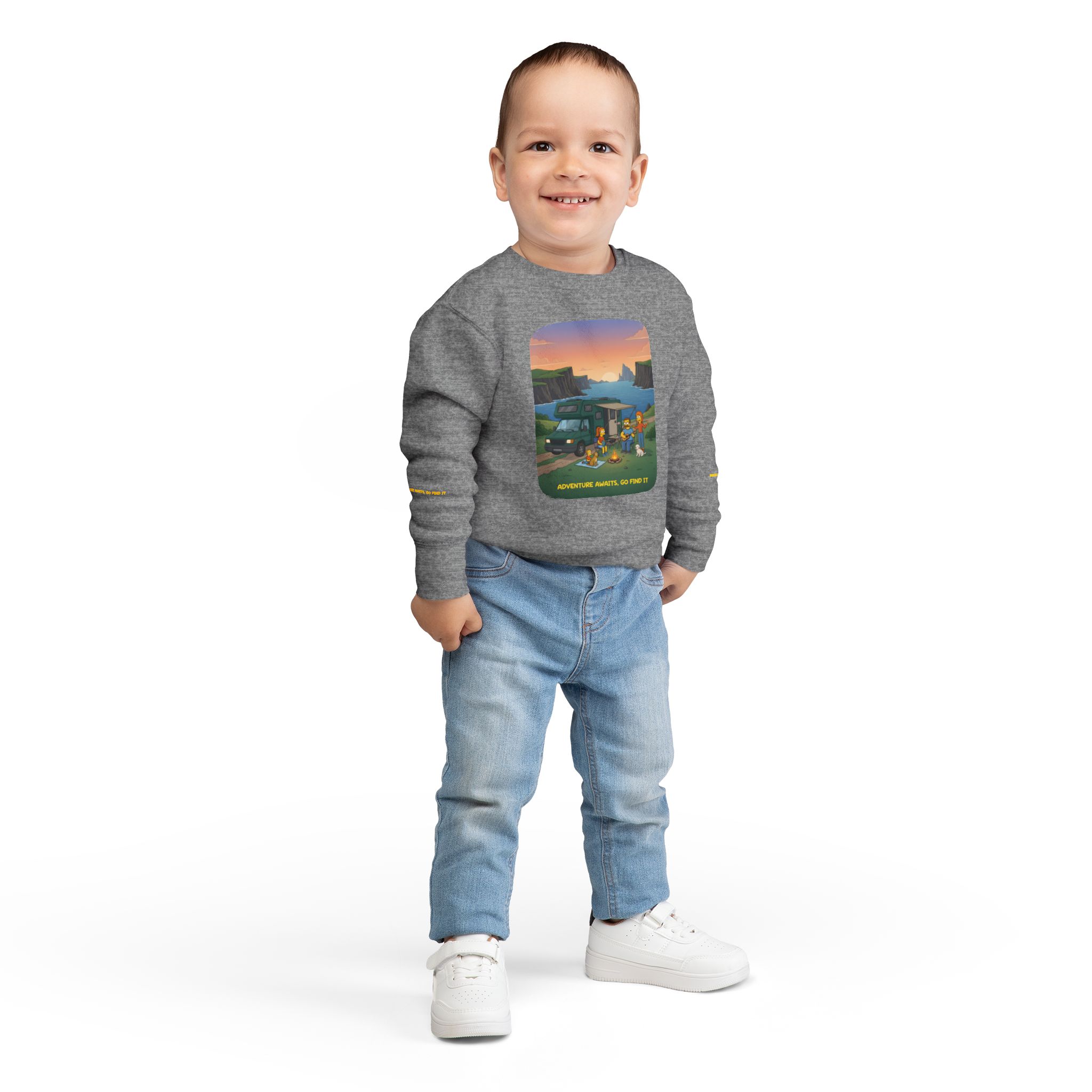 817552530862485740_2048-1.jpeg Toddler Sweatshirt - "Adventure Awaits-Go Find It" (Design Sitcom-Line)