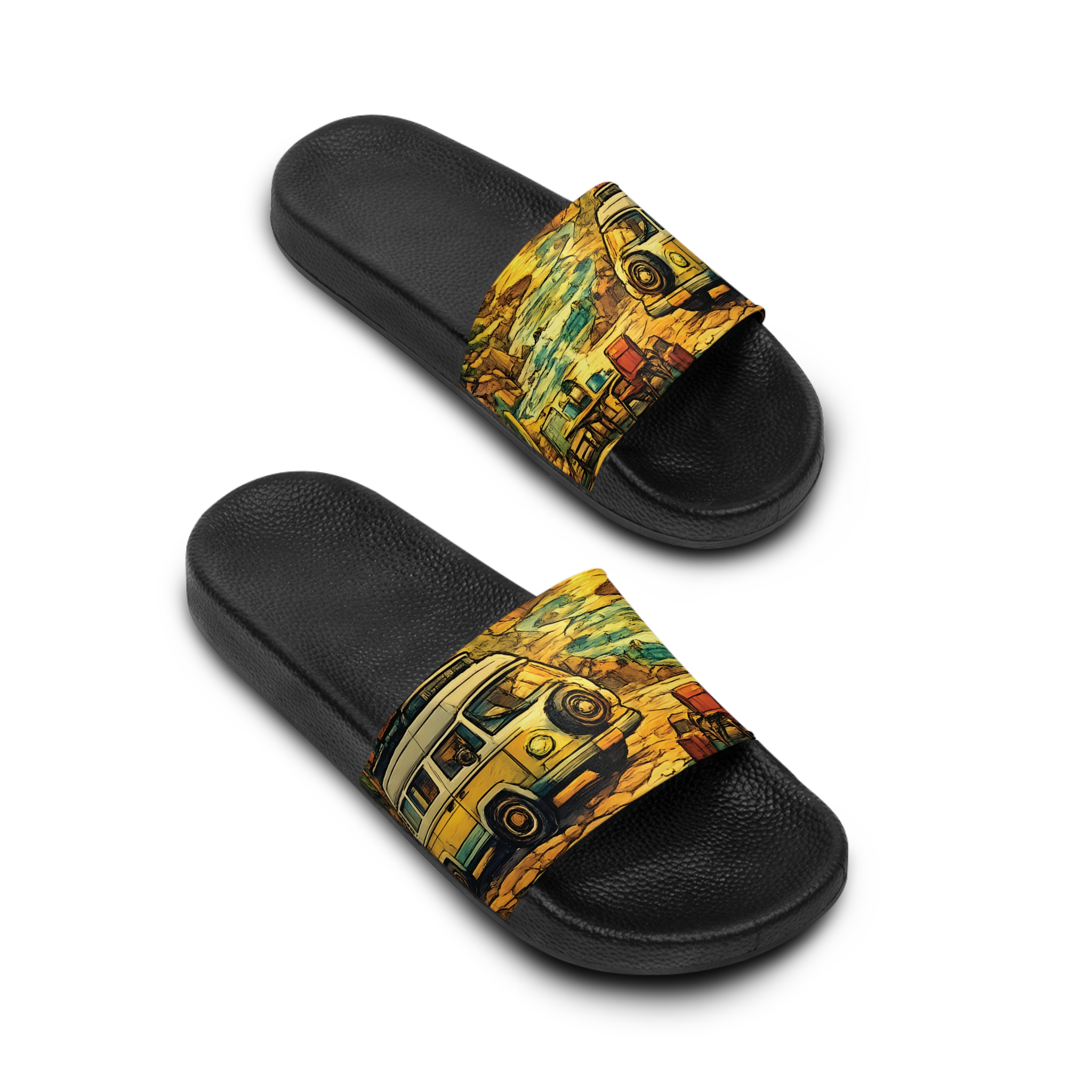 Women's Slide Sandals - VW Camper Van Slides (Cubic-Line)