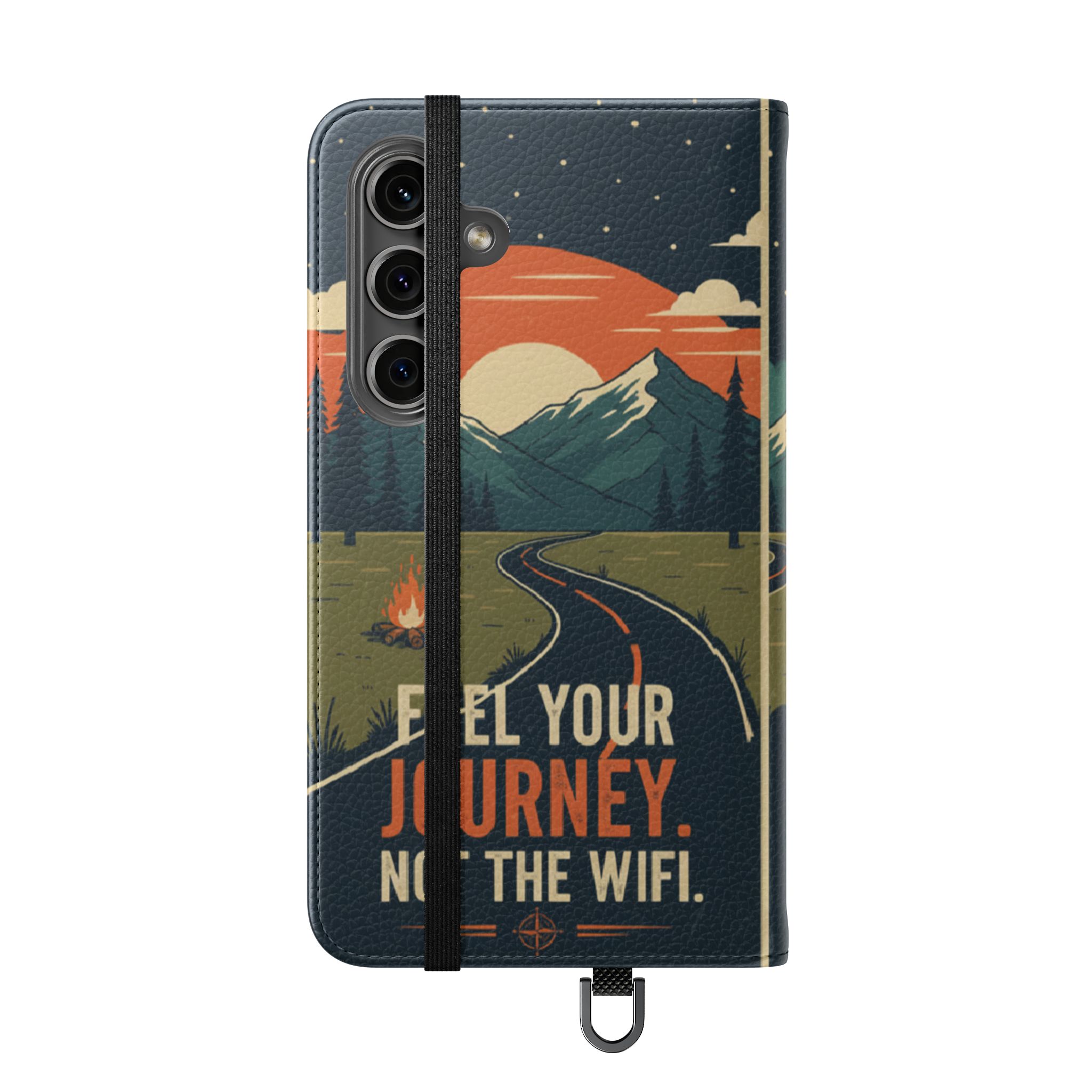 Flip Phone Case — "Fuel Your Journey, Not the Wifi" Wallet Cover