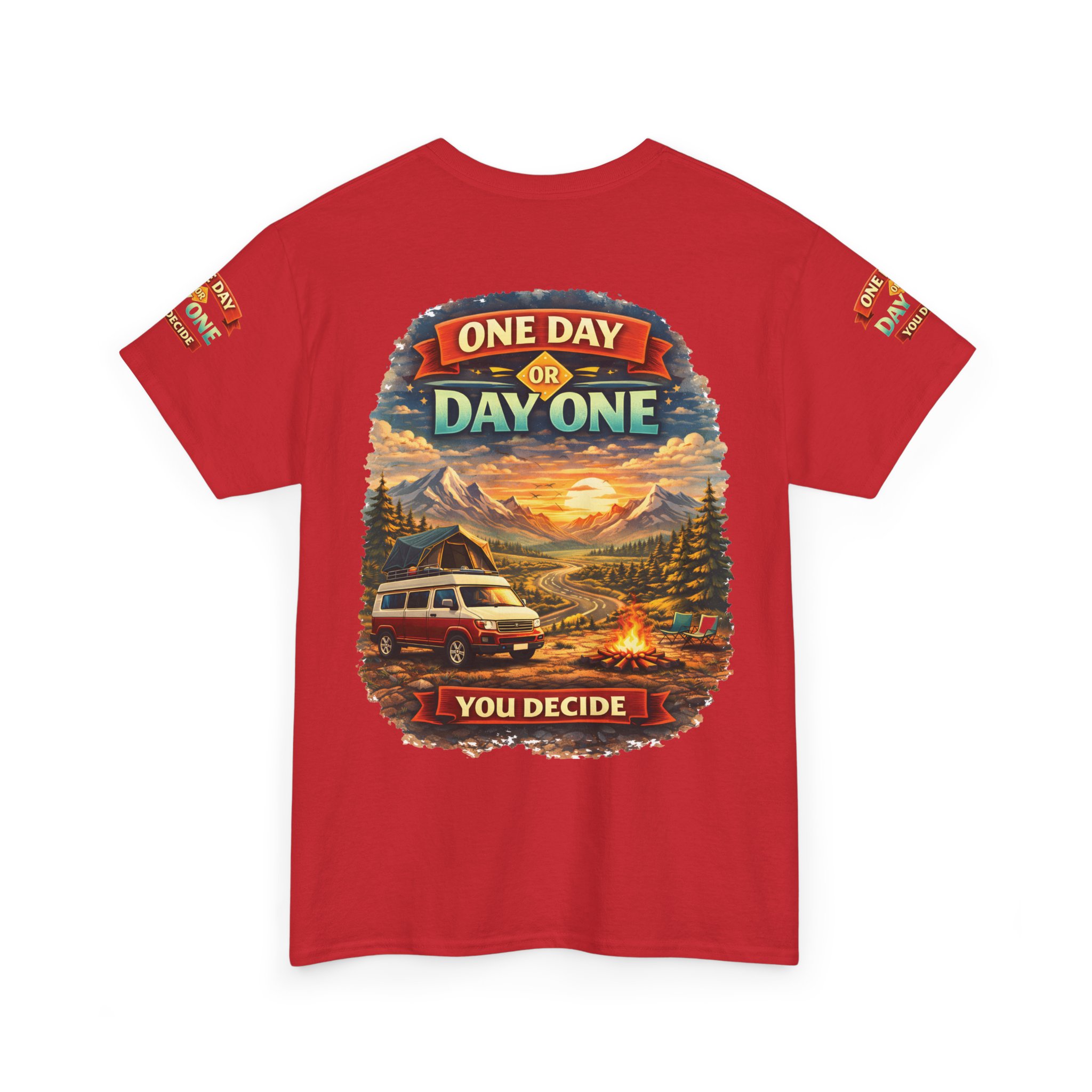 8204733477836464930_2048.jpeg Unisex Heavy Cotton Tee — "One Day Or Day One" Design Scenic-Line