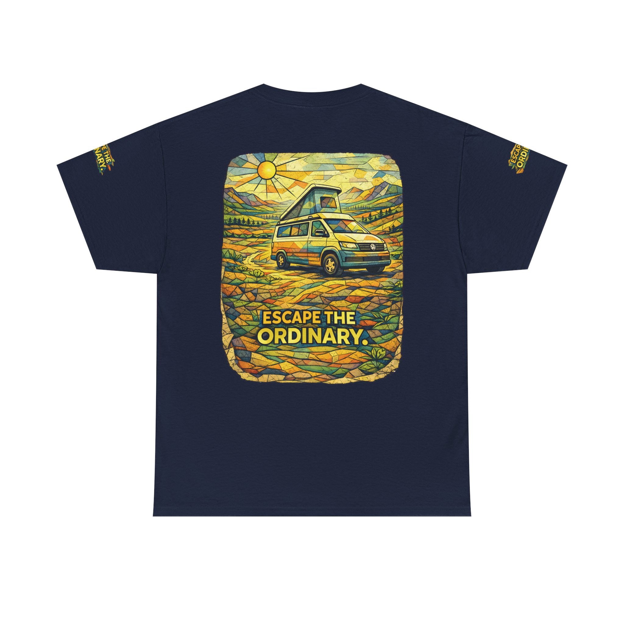 8208692572423062779_2048.jpeg Unisex Heavy Cotton Tee — "Escape The Ordinary" Design Cubic-Line