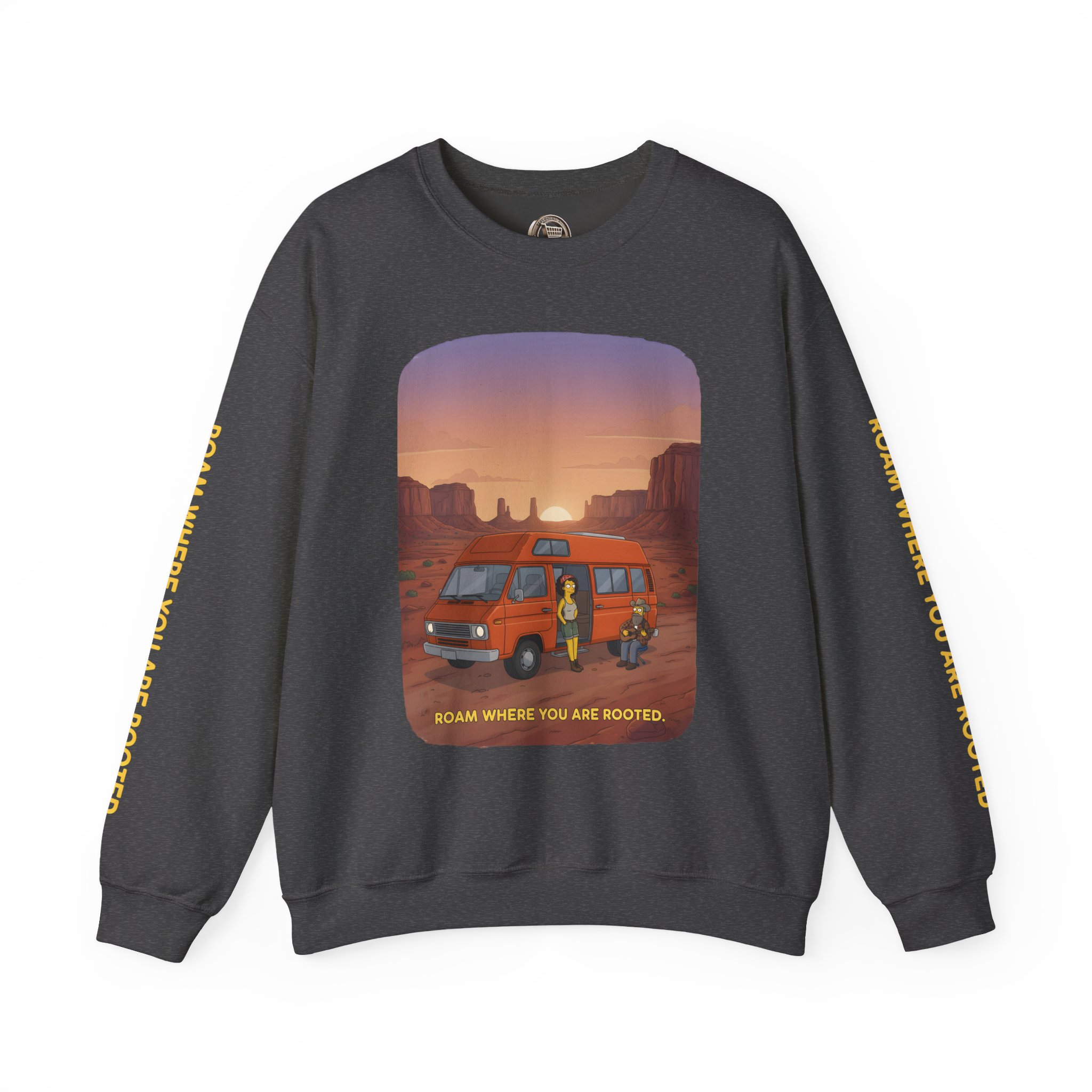 8210134297929705065_2048.jpeg Unisex Heavy Blend™ Crewneck Sweatshirt — "Roam Where You Are Rooted" Design Sitcom-Line