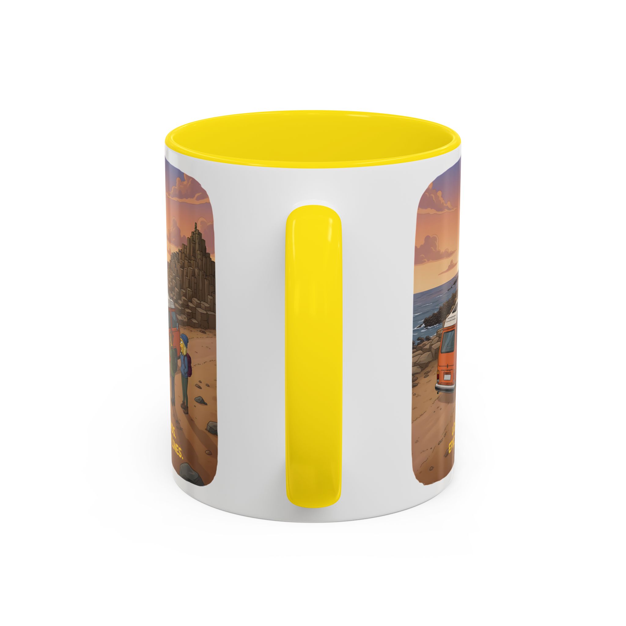 Accent Coffee Mug (11, 15oz) — "Lost Roads Epic Coastlines" Design Sitcom-Line