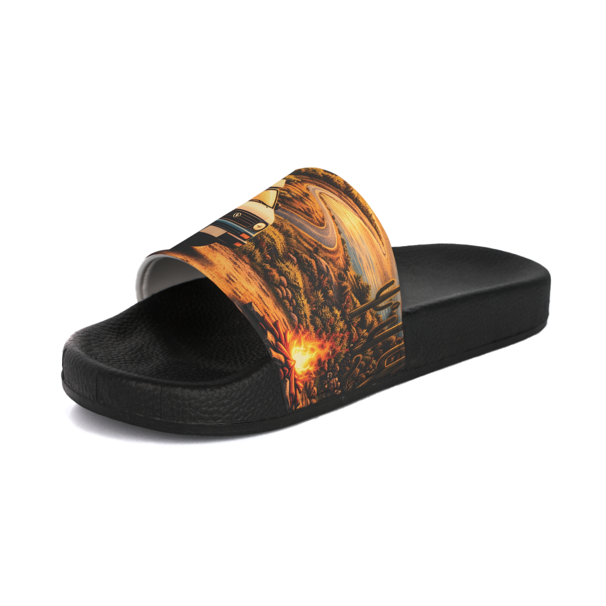 Women's Slide Sandals - Blue Camper Slides (Scenic-Line)
