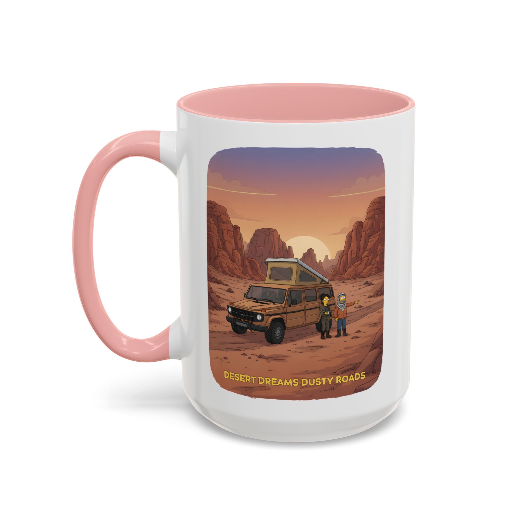 Accent Coffee Mug (11, 15oz) — "Desert Dreams Dusty Roads" Design Sitcom-Line