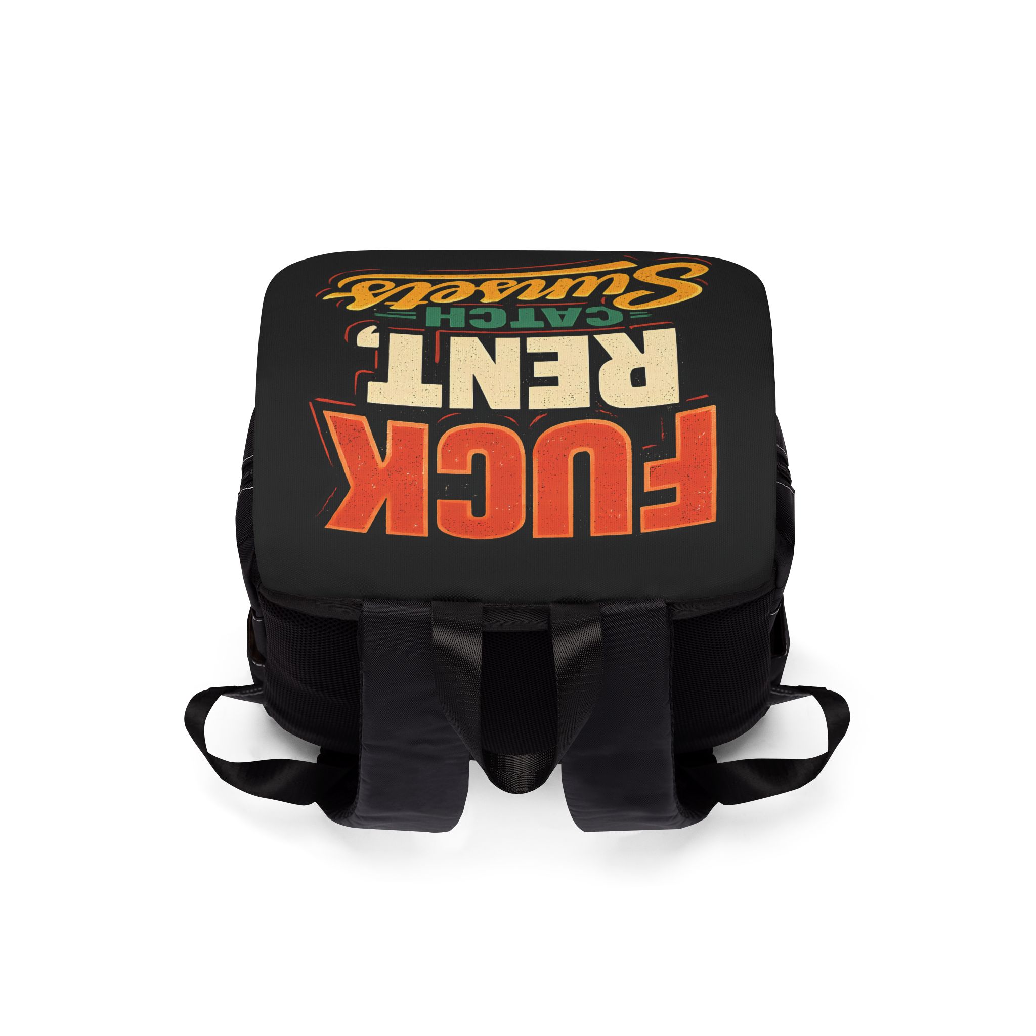 8246945538934100757_2048.jpeg Unisex Casual Shoulder Backpack — "Fuck Rent Catch Sunsets" Design F**K-Line