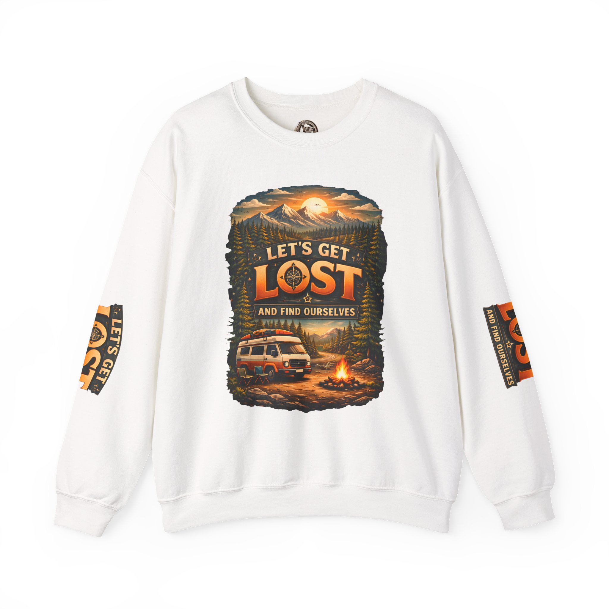 8248548031409209232_2048.jpeg Unisex Heavy Blend™ Crewneck Sweatshirt — "Let´s Get Lost And Found Ourselfs" Design Scenic-Line