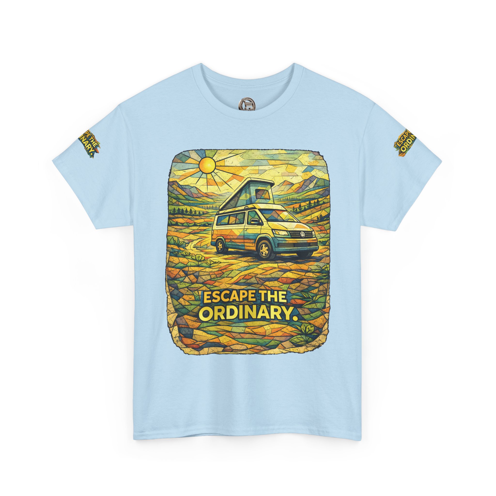 8253339569902088727_2048.jpeg Unisex Heavy Cotton Tee — "Escape The Ordinary" Design Cubic-Line