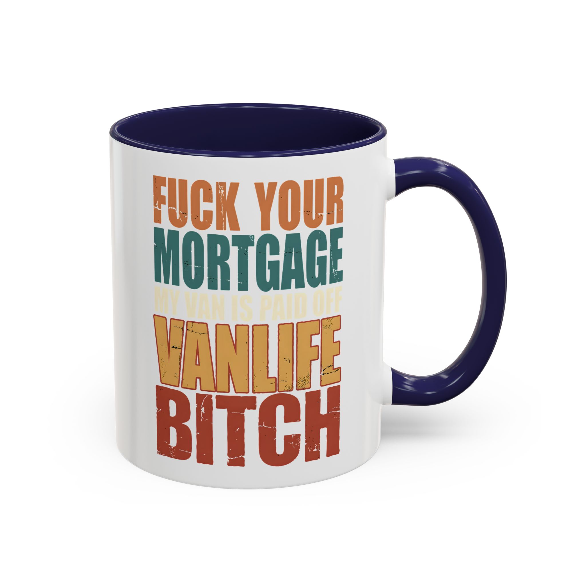Accent Coffee Mug (11, 15oz) — "Fuck Your Mortgage" Design F**K-Line