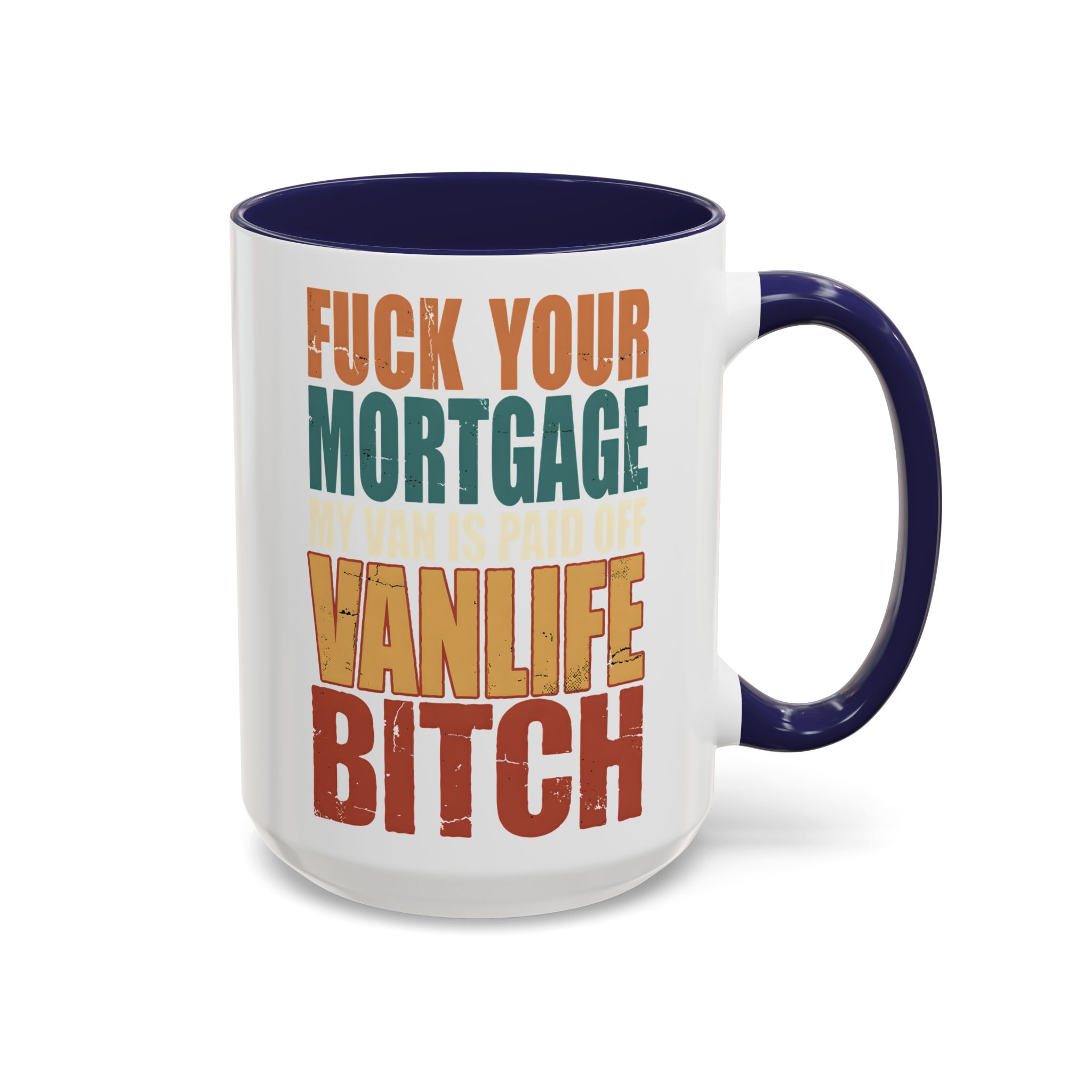 Accent Coffee Mug (11, 15oz) — "Fuck Your Mortgage" Design F**K-Line