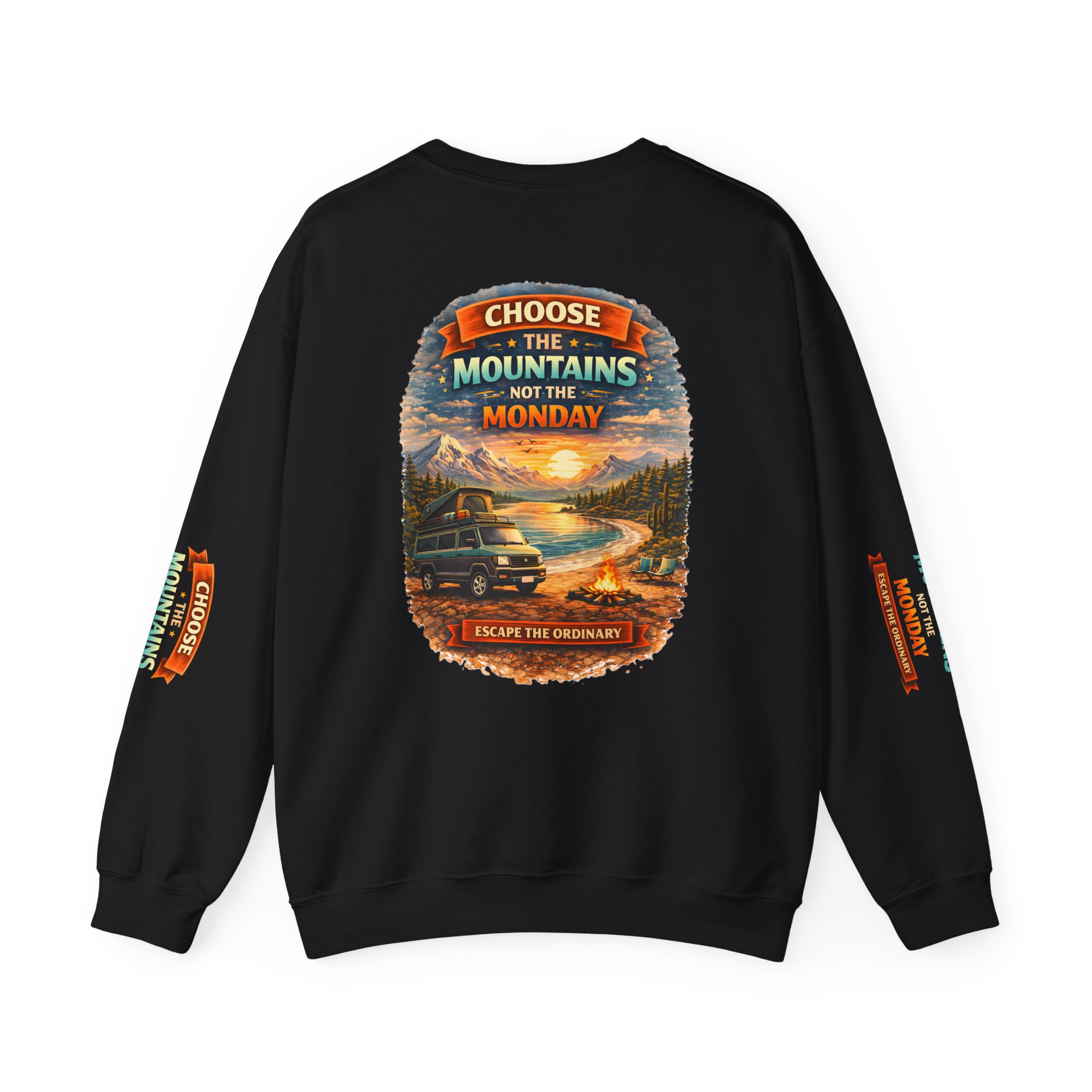 Unisex Heavy Blend™ Crewneck Sweatshirt — "Choose The Mountens" Design Scenic-Line