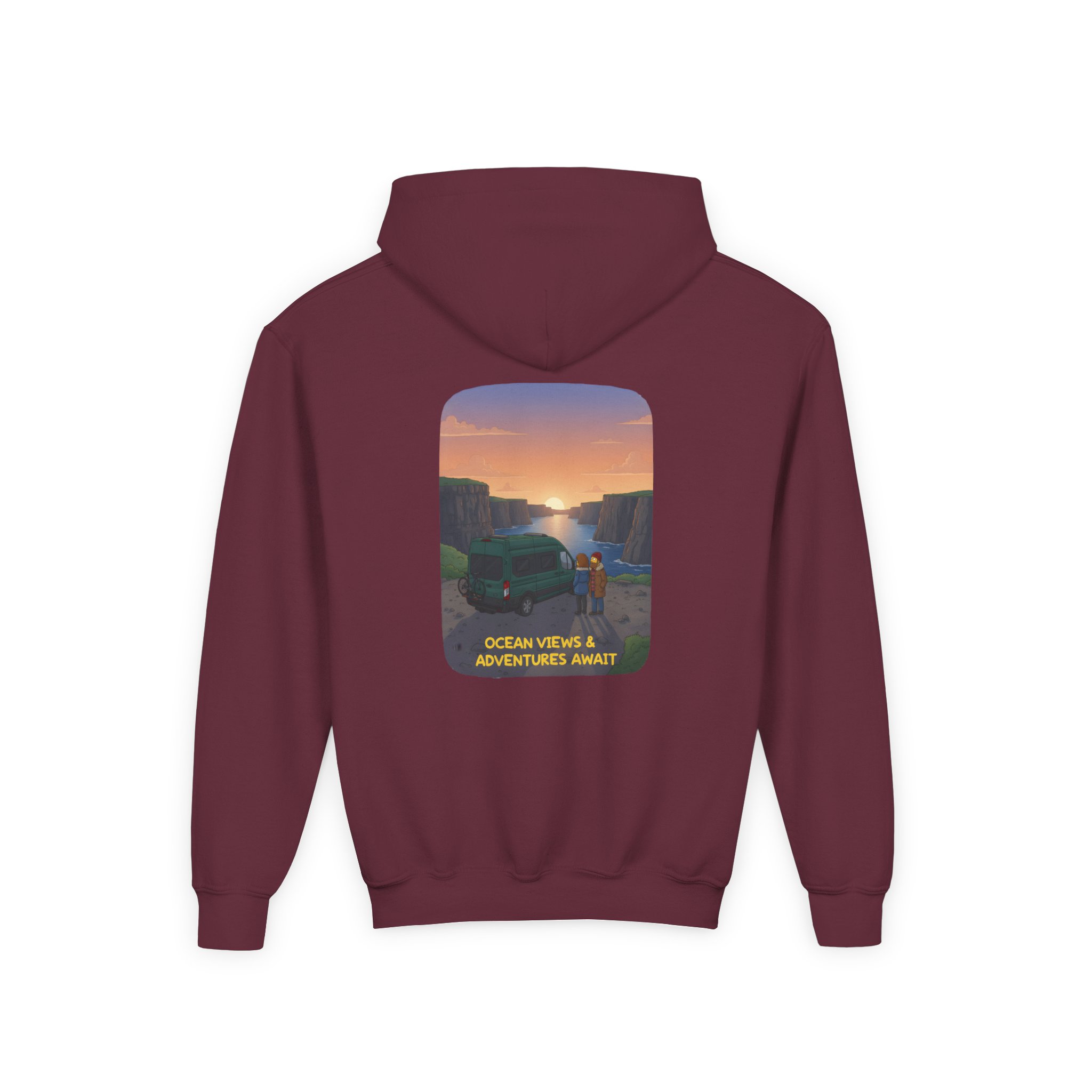 8260545603277139139_2048.jpeg Youth Hoodie(Gildan) – "Ocean Views-Adventures Awaits" (Design Sitcom-Line)