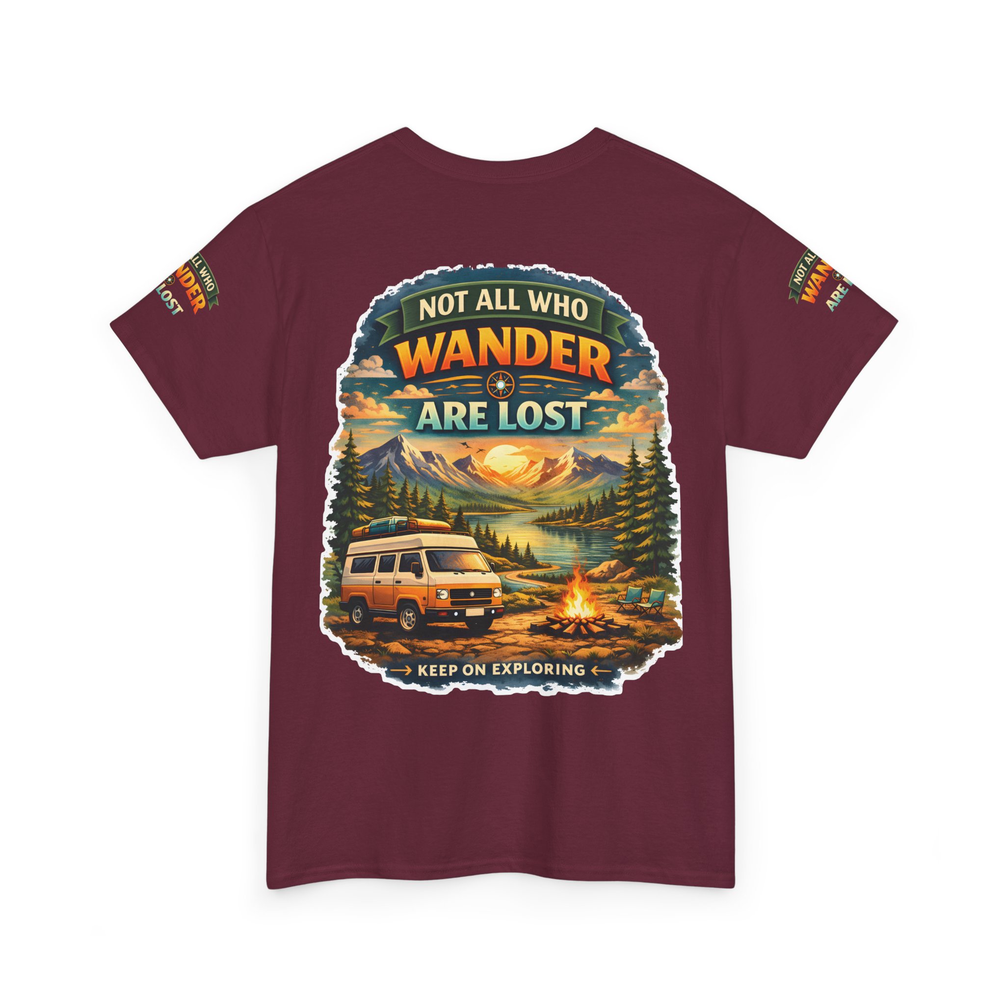 8264980011298833305_2048.jpeg Unisex Heavy Cotton Tee — "Not All Who Wander Are Lost" Design Scenic-Line