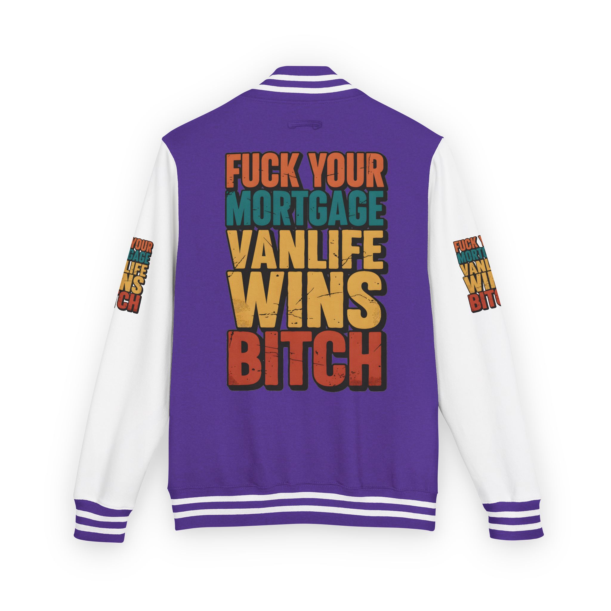 Unisex Heavyweight Letterman Jacket — "Fuck Your Mortgage" Design F**K-Line