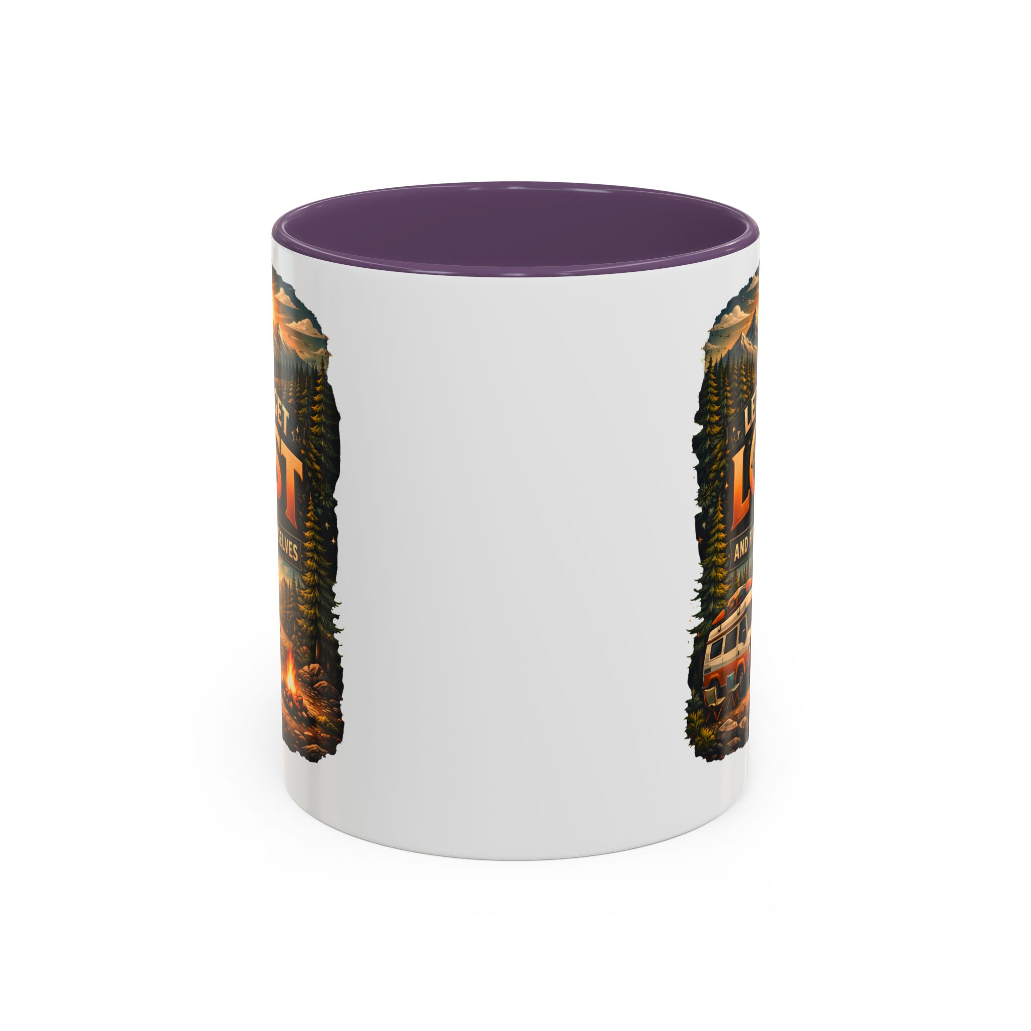 Accent Coffee Mug (11, 15oz) — "Let´s Get Lost And Find Ourselfs" Design Scenic-Line